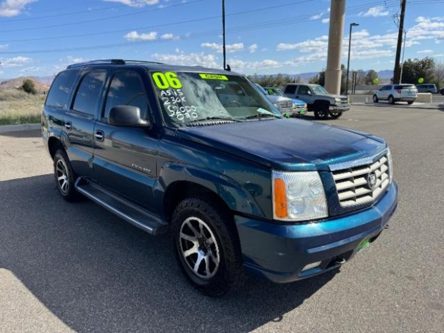 2006 Blue Chip /Pewter Leather Inter Cadillac Escalade AWD (1GYEK63N56R) with an 6.0L V8 OHV 16V engine, 4-Speed Automatic transmission, located at 1865 East Red Hills Pkwy, St. George, 84770, (435) 628-0023, 37.120850, -113.543640 - Photo#0