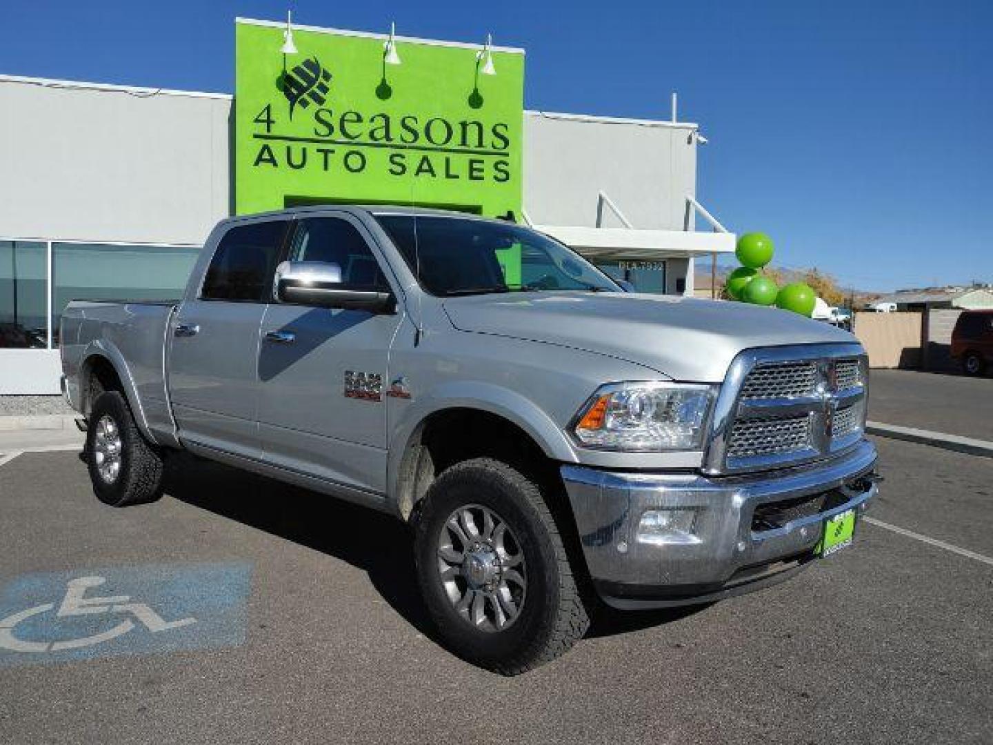 2017 Bright Silver Metallic Clear Coat /Black, leather RAM 2500 Laramie Crew Cab SWB 4WD (3C6UR5FL6HG) with an 6.7L L6 OHV 24V TURBO DIESEL engine, 6-Speed Automatic transmission, located at 1865 East Red Hills Pkwy, St. George, 84770, (435) 628-0023, 37.120850, -113.543640 - We specialize in helping ALL people get the best financing available. No matter your credit score, good, bad or none we can get you an amazing rate. Had a bankruptcy, divorce, or repossessions? We give you the green light to get your credit back on the road. Low down and affordable payments that fit - Photo#0