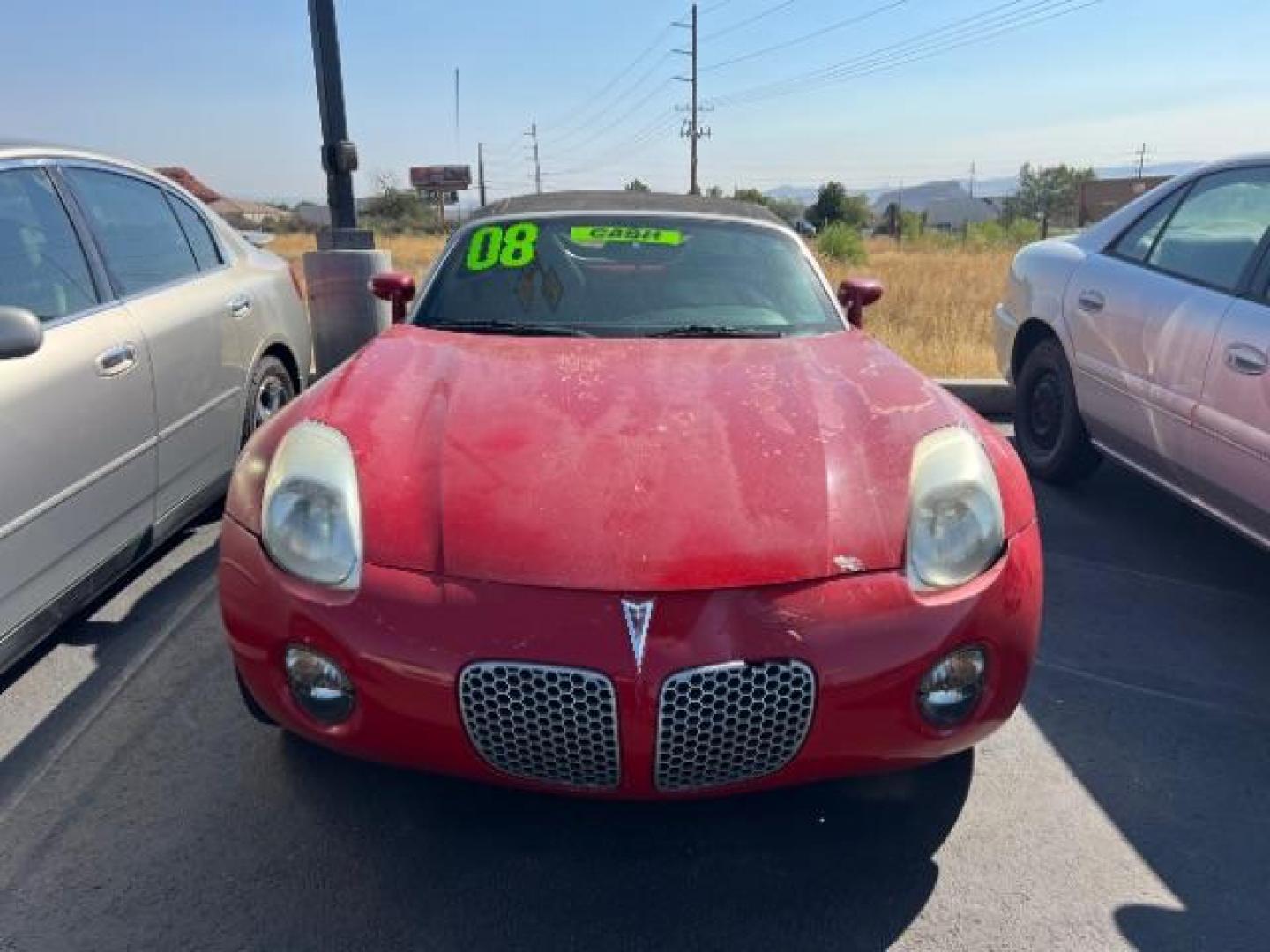 2008 Red /Ebony Cloth Interior Pontiac Solstice Base (1G2MC35B18Y) with an 2.4L L4 DOHC 16V engine, 5-Speed Automatic transmission, located at 1865 East Red Hills Pkwy, St. George, 84770, (435) 628-0023, 37.120850, -113.543640 - This vehicle is a Mechanic Special. This means it will need some love. Runs a drives fine but has body damage, leaks or other mechanical issues. It did NOT pass our 50 point inspection. Get a great deal on a less than perfect car. These cars do NOT qualify for our in house financing. Cash and carry, - Photo#1