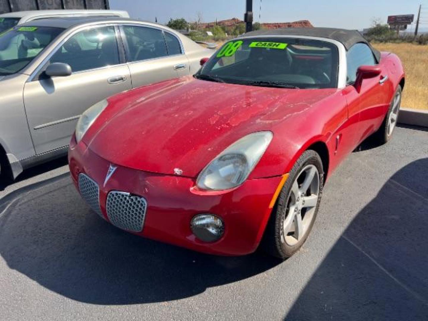 2008 Red /Ebony Cloth Interior Pontiac Solstice Base (1G2MC35B18Y) with an 2.4L L4 DOHC 16V engine, 5-Speed Automatic transmission, located at 1865 East Red Hills Pkwy, St. George, 84770, (435) 628-0023, 37.120850, -113.543640 - This vehicle is a Mechanic Special. This means it will need some love. Runs a drives fine but has body damage, leaks or other mechanical issues. It did NOT pass our 50 point inspection. Get a great deal on a less than perfect car. These cars do NOT qualify for our in house financing. Cash and carry, - Photo#2