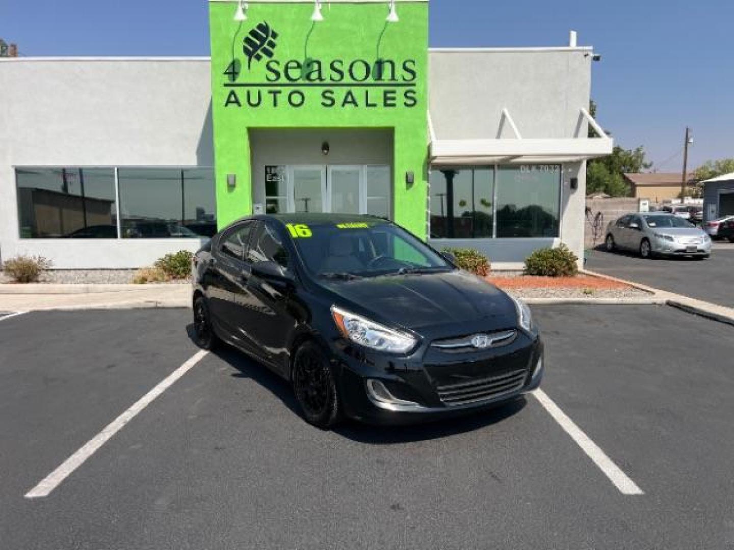 2016 Ultra Black /Beige, cloth Hyundai Accent SE 4-Door 6A (KMHCT4AE7GU) with an 1.6L L4 DOHC 16V engine, 6 Speed manual transmission, located at 940 North Main Street, Cedar City, UT, 84720, (435) 628-0023, 37.692936, -113.061897 - We specialize in helping ALL people get the best financing available. No matter your credit score, good, bad or none we can get you an amazing rate. Had a bankruptcy, divorce, or repossessions? We give you the green light to get your credit back on the road. Low down and affordable payments that fit - Photo#0