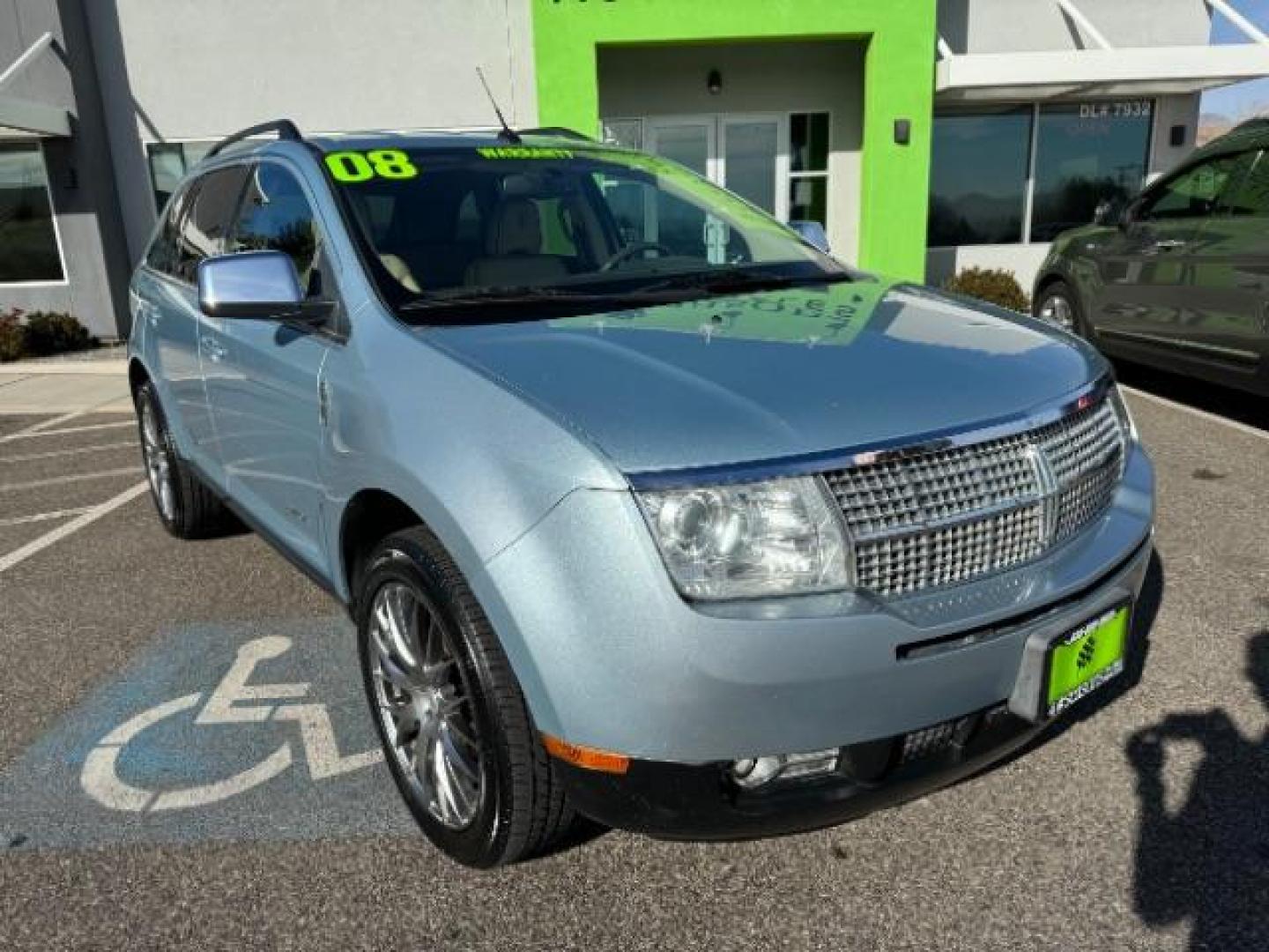 2008 Light Ice Blue /Light Camel Leather Lincoln MKX AWD (2LMDU88CX8B) with an 3.5L V6 DOHC 24V engine, 6-Speed Automatic transmission, located at 940 North Main Street, Cedar City, UT, 84720, (435) 628-0023, 37.692936, -113.061897 - Photo#1