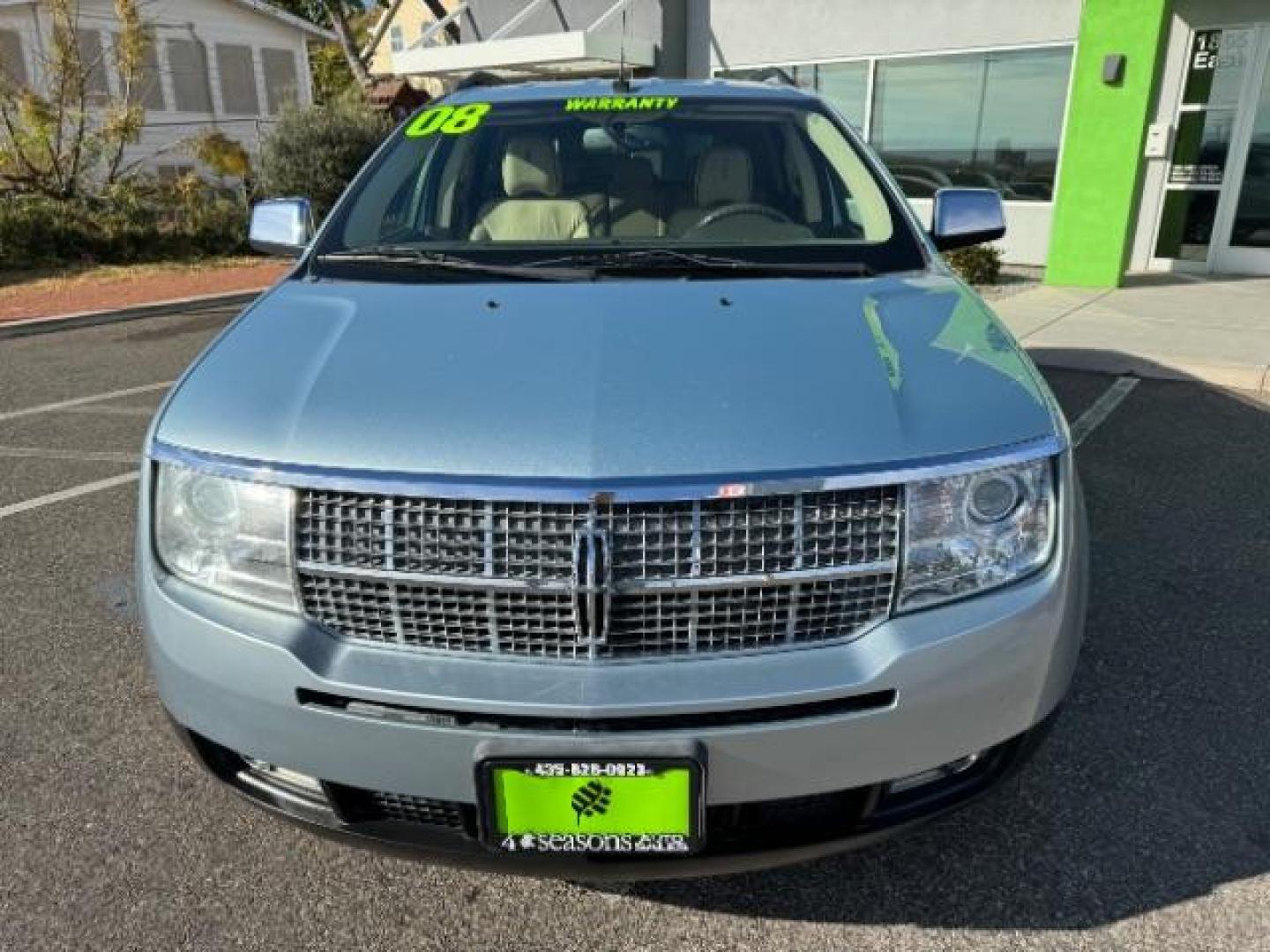 2008 Light Ice Blue /Light Camel Leather Lincoln MKX AWD (2LMDU88CX8B) with an 3.5L V6 DOHC 24V engine, 6-Speed Automatic transmission, located at 940 North Main Street, Cedar City, UT, 84720, (435) 628-0023, 37.692936, -113.061897 - Photo#2