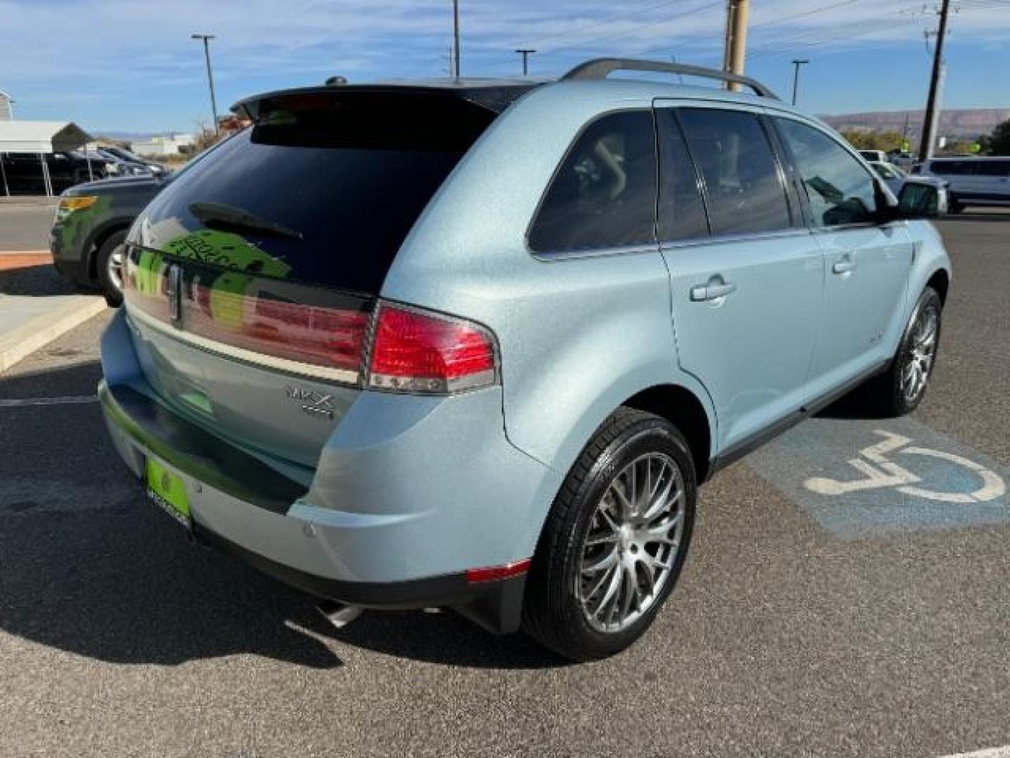 2008 Light Ice Blue /Light Camel Leather Lincoln MKX AWD (2LMDU88CX8B) with an 3.5L V6 DOHC 24V engine, 6-Speed Automatic transmission, located at 940 North Main Street, Cedar City, UT, 84720, (435) 628-0023, 37.692936, -113.061897 - Photo#8