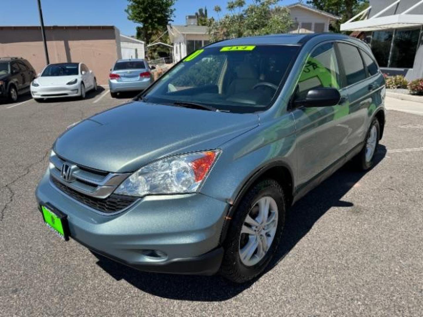 2010 Opal Sage Metallic /Ivory Cloth Interior Honda CR-V EX 4WD 5-Speed AT (5J6RE4H53AL) with an 2.4L L4 DOHC 16V engine, 5-Speed Automatic transmission, located at 940 North Main Street, Cedar City, UT, 84720, (435) 628-0023, 37.692936, -113.061897 - Photo#3