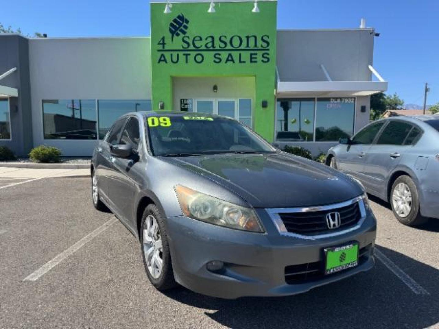 2009 Polished Metal Metal /Gray Leather Interio Honda Accord EX-L V-6 Sedan AT (1HGCP36809A) with an 3.5L V6 SOHC 24V engine, 5-Speed Automatic transmission, located at 1865 East Red Hills Pkwy, St. George, 84770, (435) 628-0023, 37.120850, -113.543640 - Photo#0