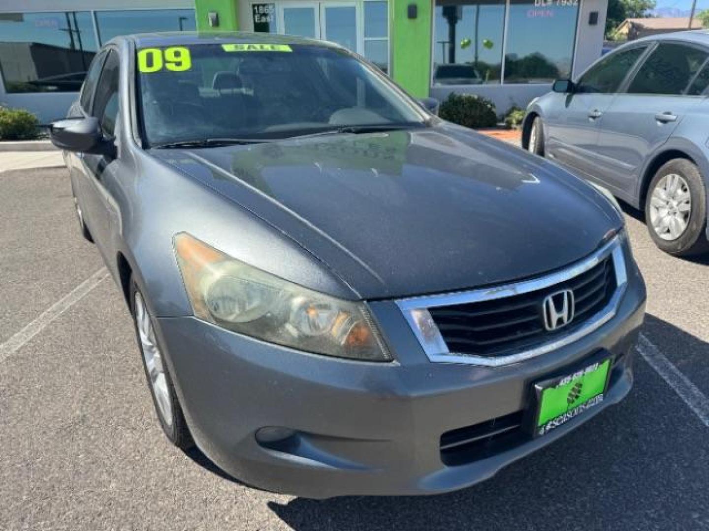 2009 Polished Metal Metal /Gray Leather Interio Honda Accord EX-L V-6 Sedan AT (1HGCP36809A) with an 3.5L V6 SOHC 24V engine, 5-Speed Automatic transmission, located at 1865 East Red Hills Pkwy, St. George, 84770, (435) 628-0023, 37.120850, -113.543640 - Photo#1