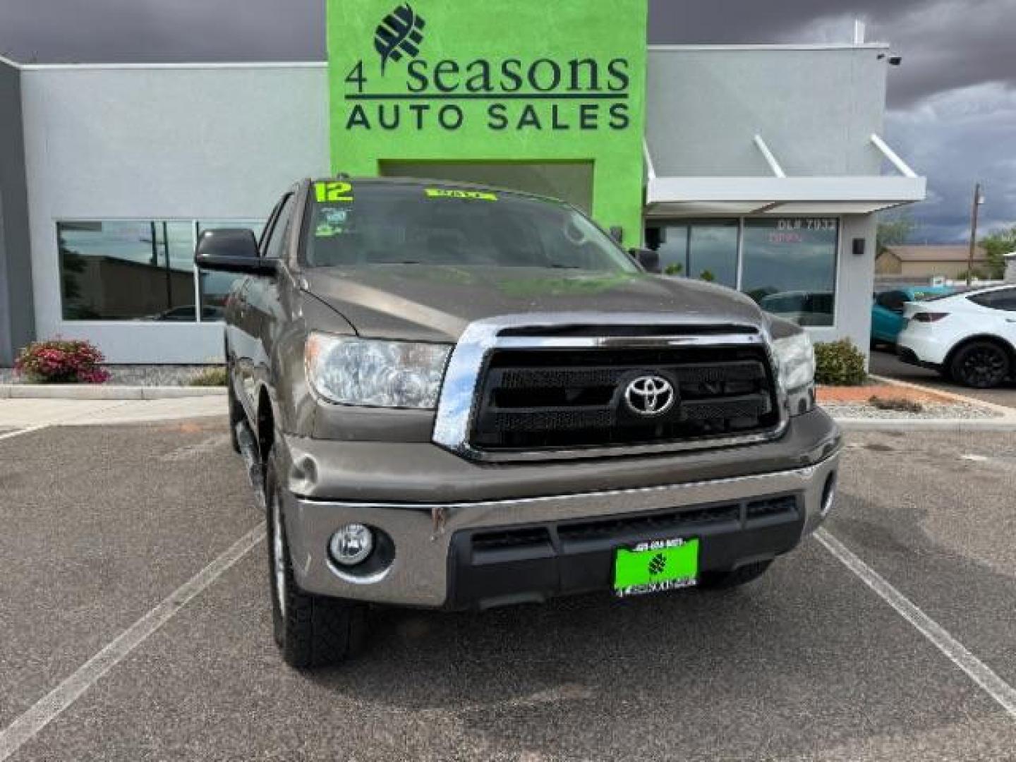 2012 Pyrite Mica /Graphite Cloth Inter Toyota Tundra Tundra-Grade Double Cab 4.6L 2WD (5TFRM5F14CX) with an 4.6L V8 DOHC 32V engine, 5-Speed Automatic Overdrive transmission, located at 940 North Main Street, Cedar City, UT, 84720, (435) 628-0023, 37.692936, -113.061897 - Photo#0