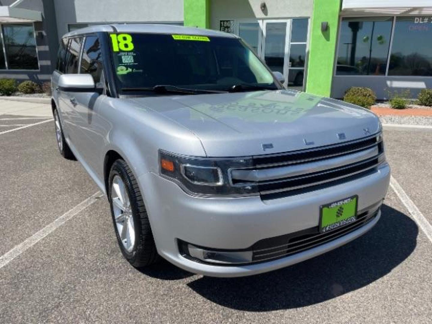 2018 Ingot Silver Metallic /Charcoal Black, leather Ford Flex Limited FWD (2FMGK5D84JB) with an 3.5L V6 DOHC 24V engine, 6-Speed Automatic Overdrive transmission, located at 1865 East Red Hills Pkwy, St. George, 84770, (435) 628-0023, 37.120850, -113.543640 - Photo#1