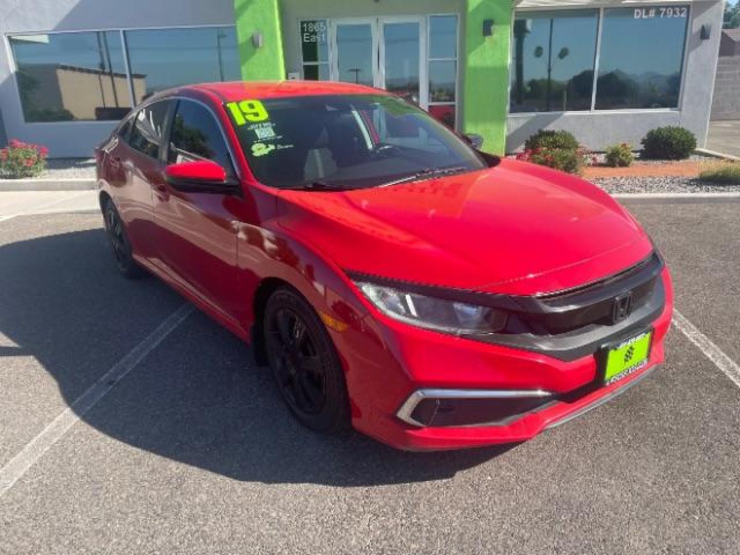 2019 Rallye Red /Black, cloth Honda Civic LX Honda Sensing Sedan CVT (2HGFC2F6XKH) with an 2.0L L4 DOHC 16V engine, Continuously Variable Transmission transmission, located at 1865 East Red Hills Pkwy, St. George, 84770, (435) 628-0023, 37.120850, -113.543640 - Photo#1