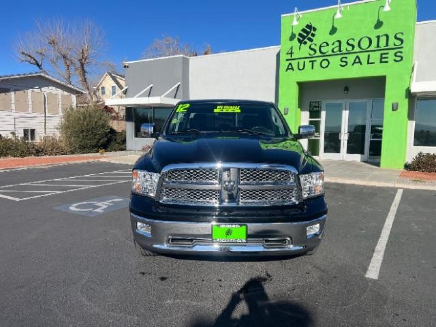 2012 Black /Dark Slate Leather Interior RAM 1500 Laramie Crew Cab 4WD (1C6RD7NT5CS) with an 5.7L V8 OHV 16V engine, 6-Speed Automatic transmission, located at 940 North Main Street, Cedar City, UT, 84720, (435) 628-0023, 37.692936, -113.061897 - We specialize in helping ALL people get the best financing available. No matter your credit score, good, bad or none we can get you an amazing rate. Had a bankruptcy, divorce, or repossessions? We give you the green light to get your credit back on the road. Low down and affordable payments that fit - Photo#1