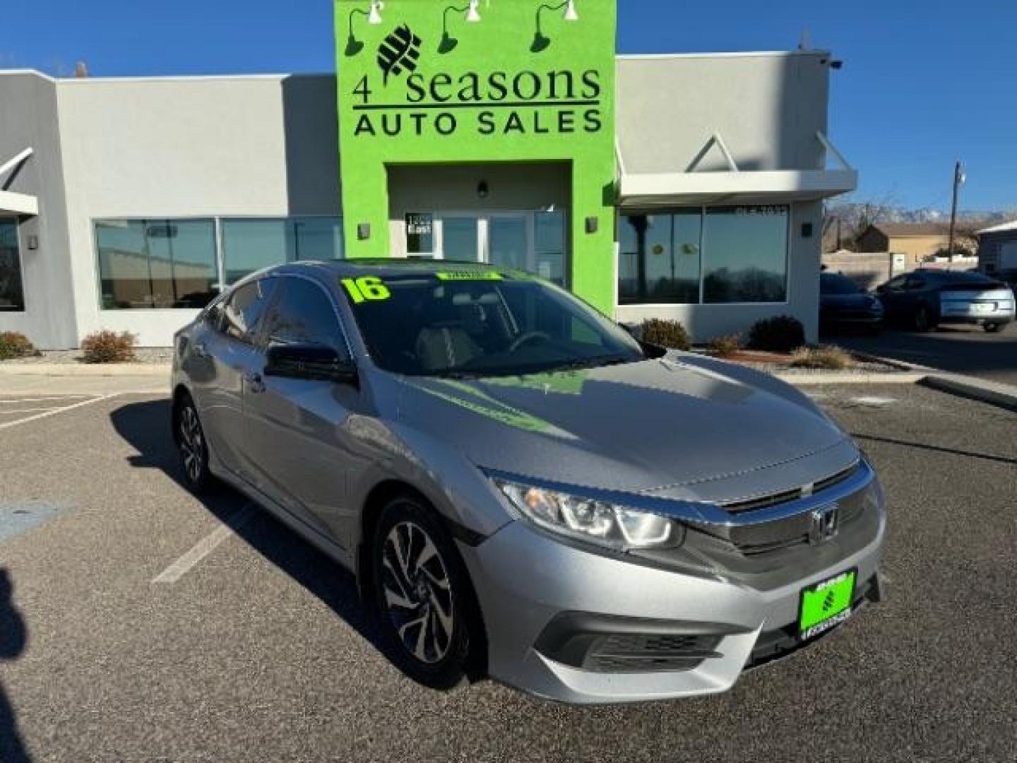 2016 Lunar Silver Metalli /Black, cloth Honda Civic EX Sedan CVT (2HGFC2F78GH) with an 2.0L L4 DOHC 16V engine, Continuously Variabl transmission, located at 1865 East Red Hills Pkwy, St. George, 84770, (435) 628-0023, 37.120850, -113.543640 - Photo#0