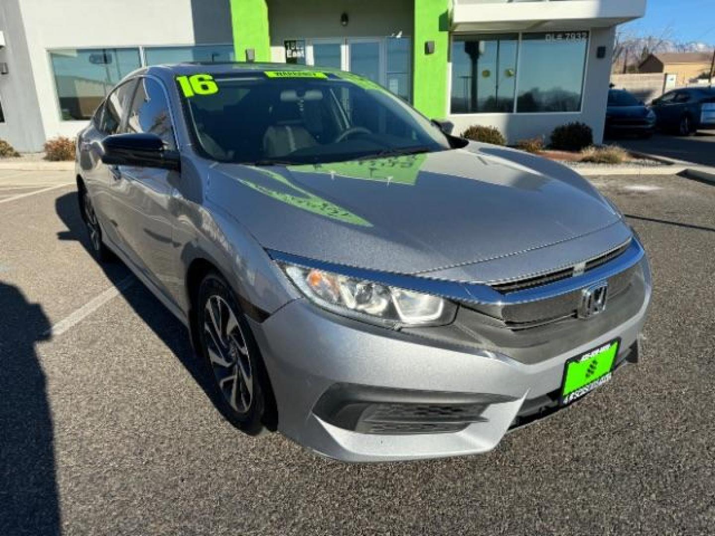 2016 Lunar Silver Metalli /Black, cloth Honda Civic EX Sedan CVT (2HGFC2F78GH) with an 2.0L L4 DOHC 16V engine, Continuously Variabl transmission, located at 1865 East Red Hills Pkwy, St. George, 84770, (435) 628-0023, 37.120850, -113.543640 - Photo#1