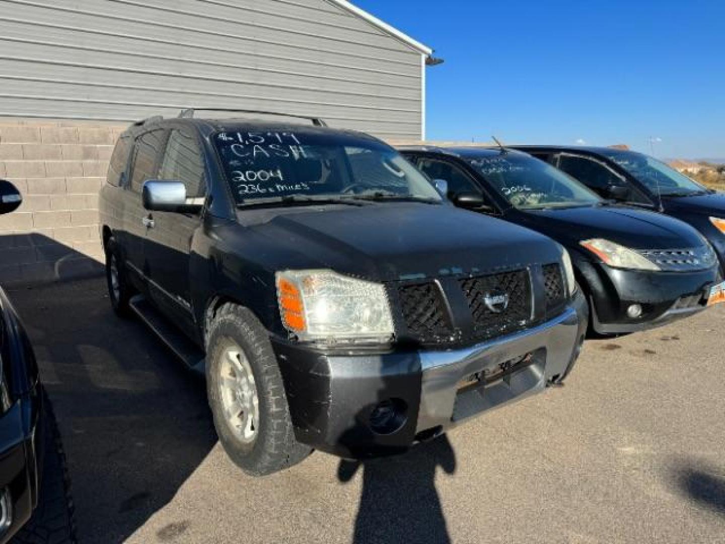 2004 green Nissan Armada SE 2WD (5N1AA08A14N) with an 5.6L V8 DOHC 32V engine, 5-Speed Automatic transmission, located at 1865 East Red Hills Pkwy, St. George, 84770, (435) 628-0023, 37.120850, -113.543640 - This vehicle is a Mechanic Special. This means it will need some love. Runs a drives fine but has body damage, leaks or other mechanical issues. It did NOT pass our 50 point inspection. Get a great deal on a less than perfect car. These cars do NOT qualify for our in house financing. Cash and carry, - Photo#0