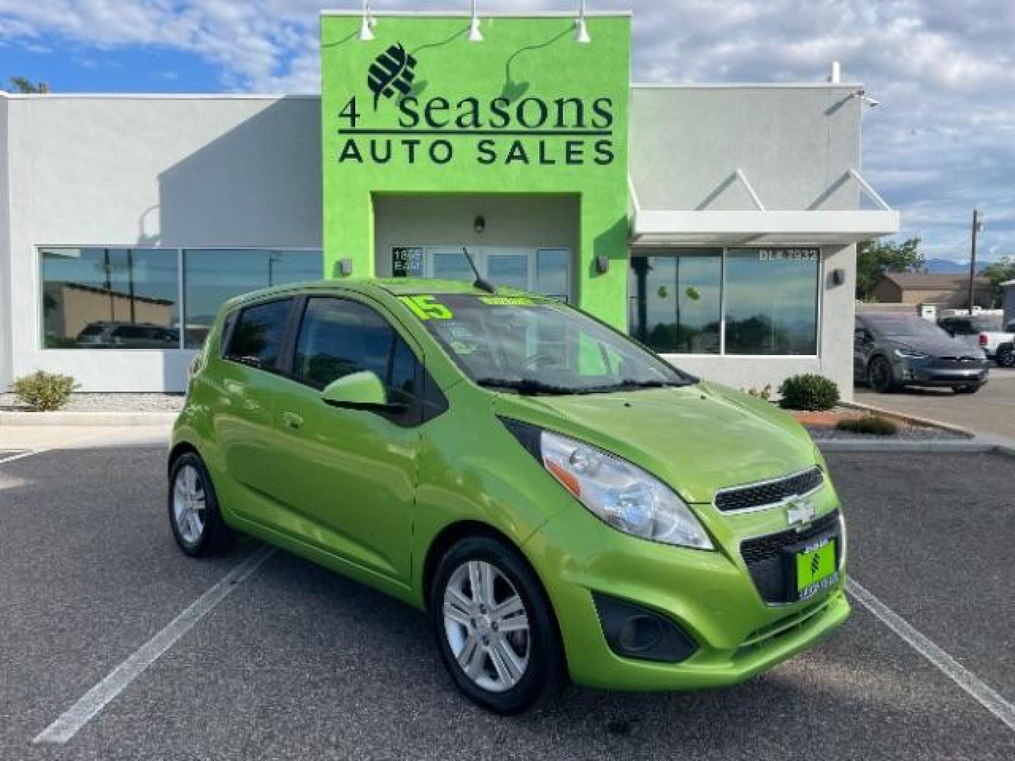 2015 Lime Metallic /Silver w/Silver Trim Chevrolet Spark LS Manual (KL8CA6S91FC) with an 1.2L L4 16V DOHC engine, 5-Speed Manual transmission, located at 940 North Main Street, Cedar City, UT, 84720, (435) 628-0023, 37.692936, -113.061897 - Photo#0