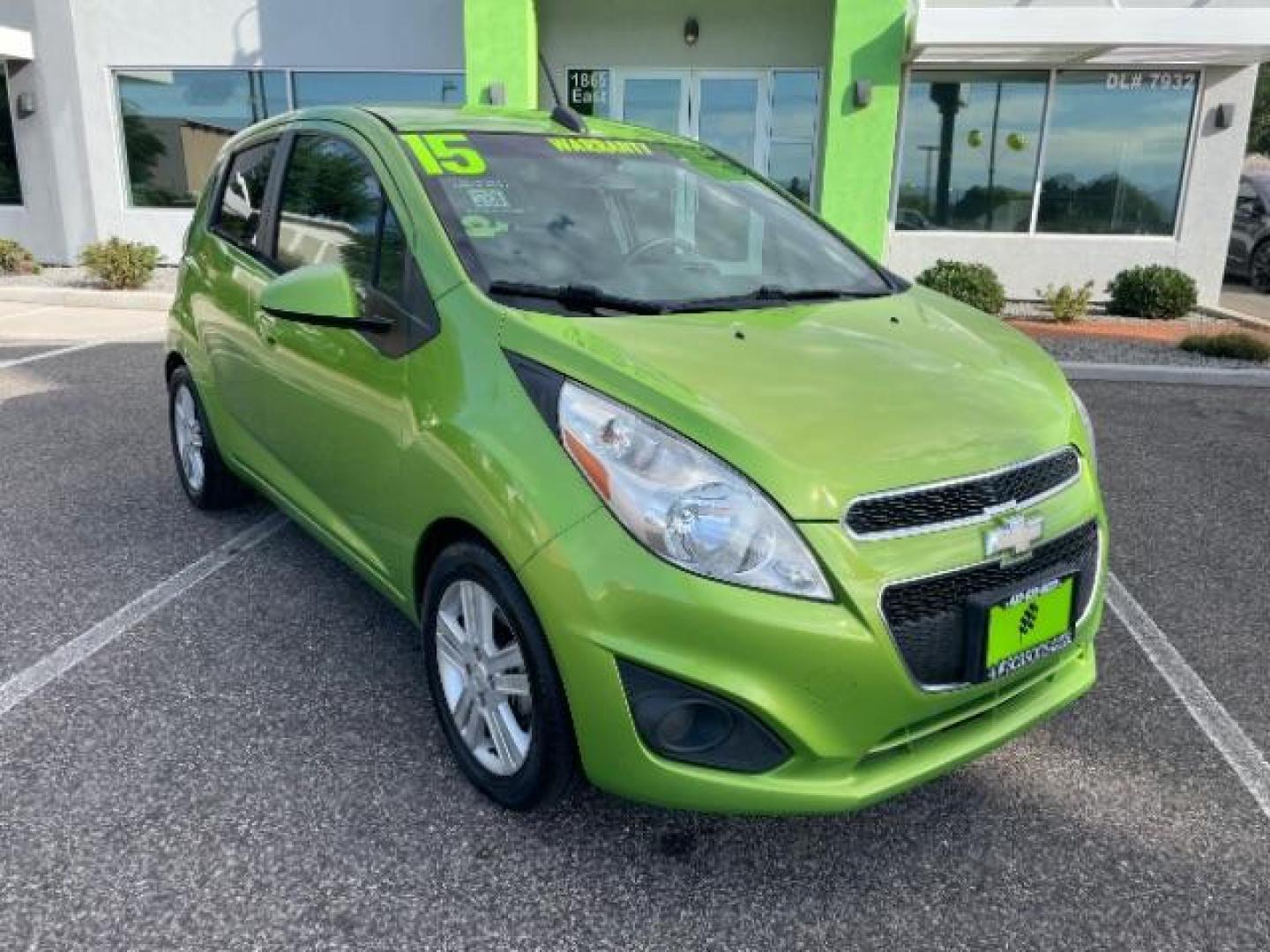 2015 Lime Metallic /Silver w/Silver Trim Chevrolet Spark LS Manual (KL8CA6S91FC) with an 1.2L L4 16V DOHC engine, 5-Speed Manual transmission, located at 940 North Main Street, Cedar City, UT, 84720, (435) 628-0023, 37.692936, -113.061897 - Photo#1