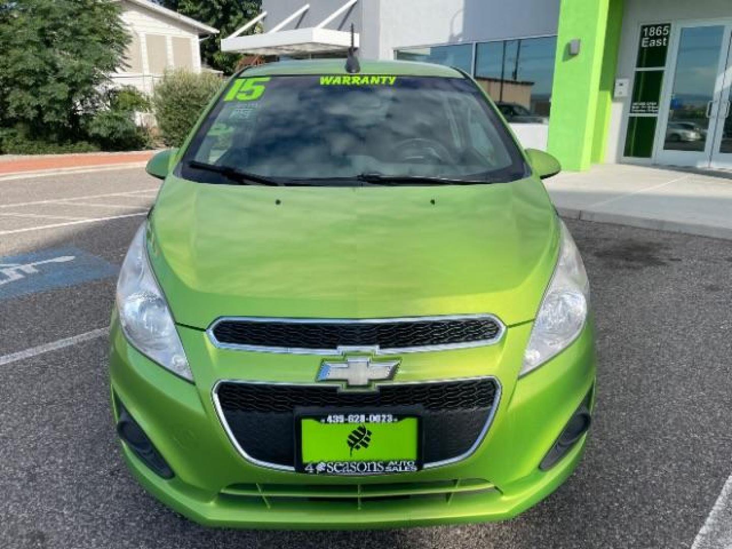 2015 Lime Metallic /Silver w/Silver Trim Chevrolet Spark LS Manual (KL8CA6S91FC) with an 1.2L L4 16V DOHC engine, 5-Speed Manual transmission, located at 940 North Main Street, Cedar City, UT, 84720, (435) 628-0023, 37.692936, -113.061897 - Photo#2