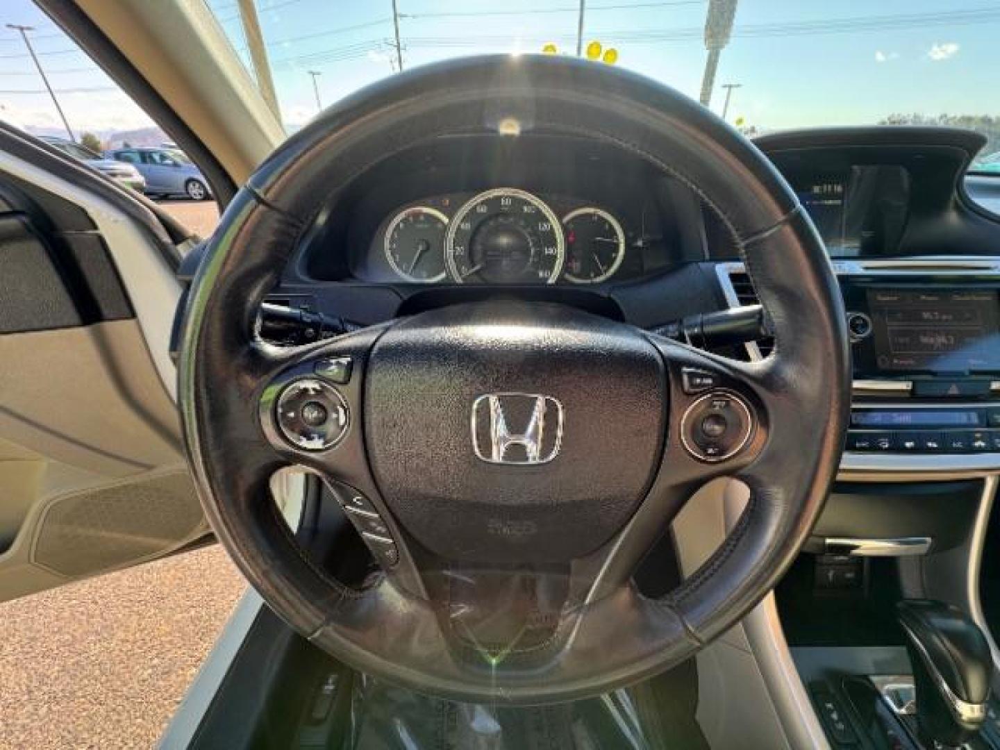 2013 White Orchid Pearl /Ivory Leather Interi Honda Accord EX-L Sedan CVT (1HGCR2F84DA) with an 2.4L L4 DOHC 16V engine, Continuously Variabl transmission, located at 1865 East Red Hills Pkwy, St. George, 84770, (435) 628-0023, 37.120850, -113.543640 - Photo#21