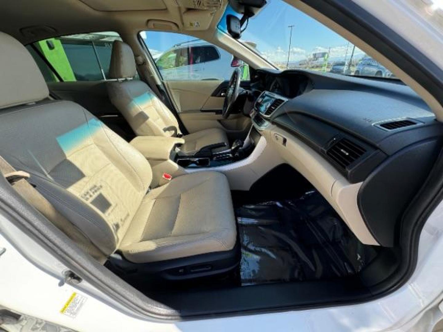 2013 White Orchid Pearl /Ivory Leather Interi Honda Accord EX-L Sedan CVT (1HGCR2F84DA) with an 2.4L L4 DOHC 16V engine, Continuously Variabl transmission, located at 1865 East Red Hills Pkwy, St. George, 84770, (435) 628-0023, 37.120850, -113.543640 - Photo#39