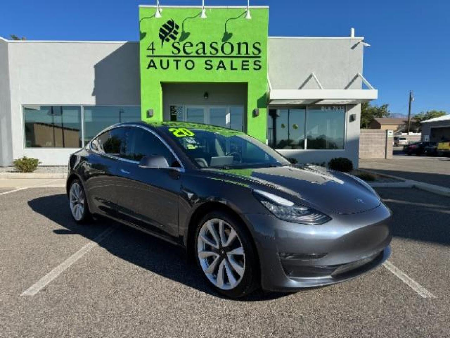 2020 Midnight Silver Metallic /All Black, leatherette Tesla Model 3 Long Range (5YJ3E1EBXLF) with an ELECTRIC engine, 1-Speed Automatic transmission, located at 1865 East Red Hills Pkwy, St. George, 84770, (435) 628-0023, 37.120850, -113.543640 - Photo#0