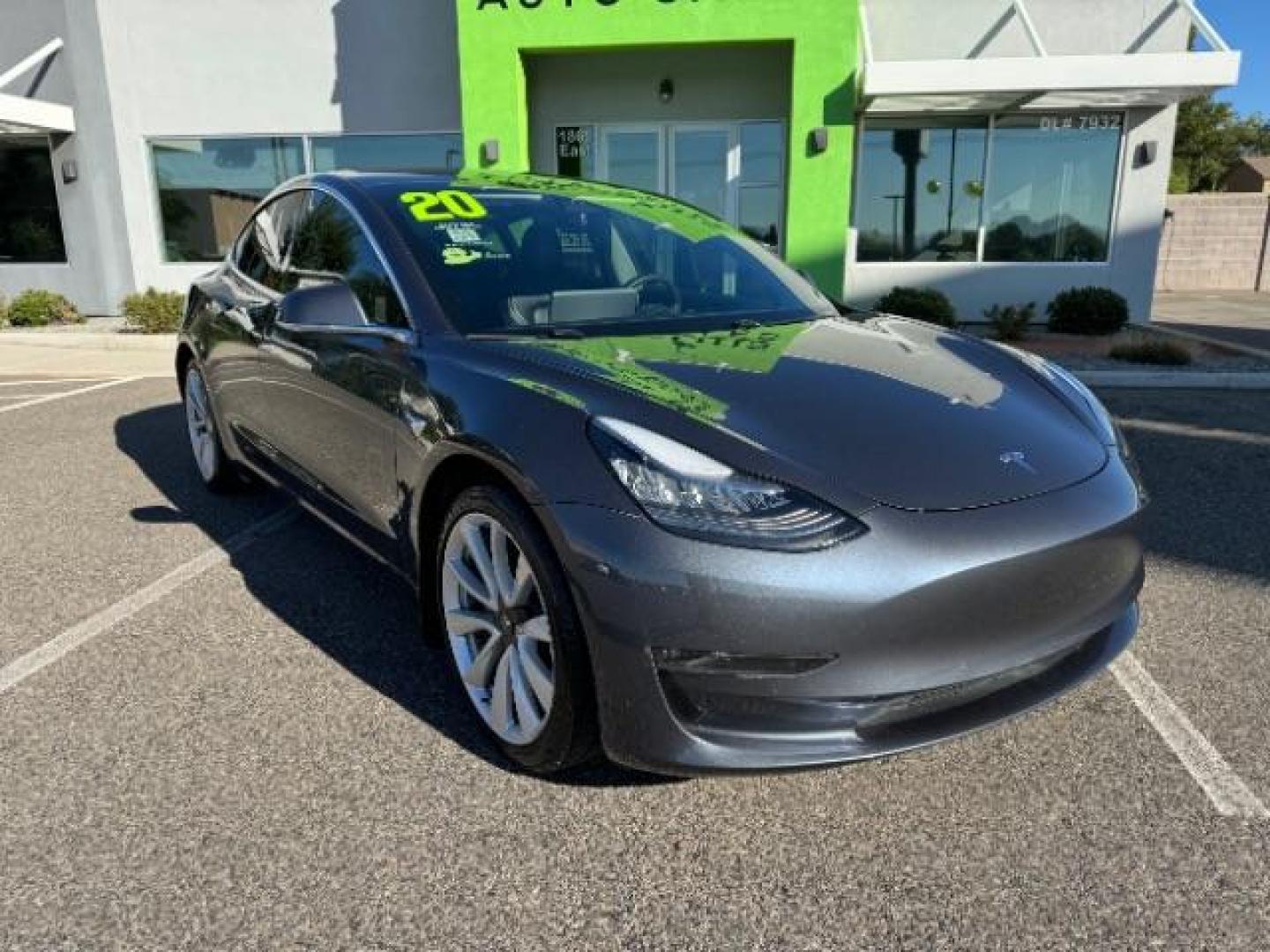 2020 Midnight Silver Metallic /All Black, leatherette Tesla Model 3 Long Range (5YJ3E1EBXLF) with an ELECTRIC engine, 1-Speed Automatic transmission, located at 1865 East Red Hills Pkwy, St. George, 84770, (435) 628-0023, 37.120850, -113.543640 - Photo#1