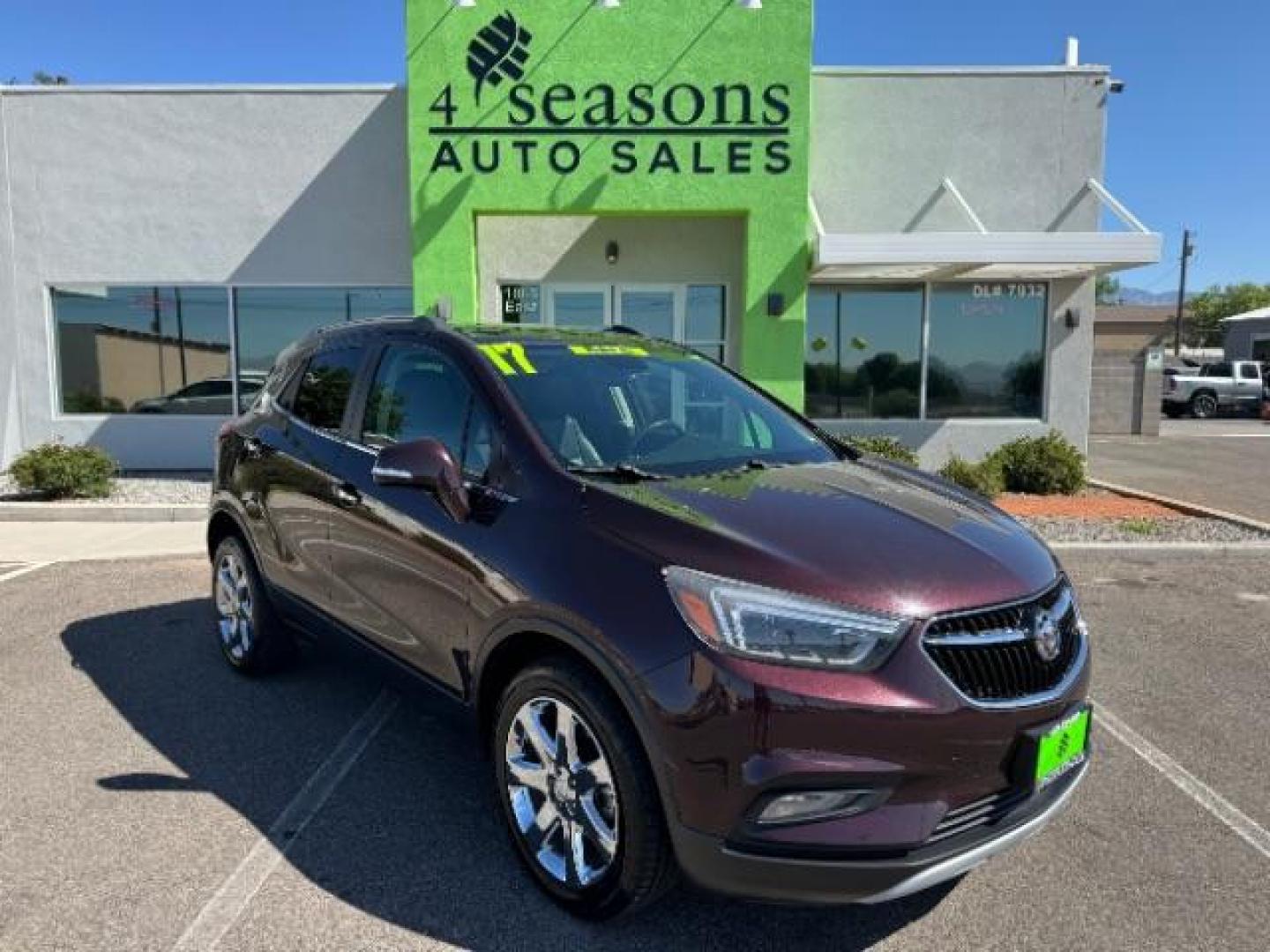 2017 MAROON /BLACK LEATHER Buick Encore Essence AWD (KL4CJGSBXHB) with an 1.4L L4 DOHC 16V TURBO engine, 6-Speed Automatic transmission, located at 1865 East Red Hills Pkwy, St. George, 84770, (435) 628-0023, 37.120850, -113.543640 - Photo#0