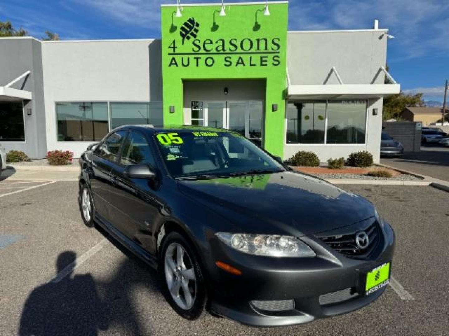 2005 Steel Gray Metallic /Two-Tone Gray Leather Seats Mazda Mazda6 s Sport Model (1YVHP80D155) with an 3.0L V6 DOHC 24V engine, 5-Speed Manual transmission, located at 940 North Main Street, Cedar City, UT, 84720, (435) 628-0023, 37.692936, -113.061897 - Photo#0