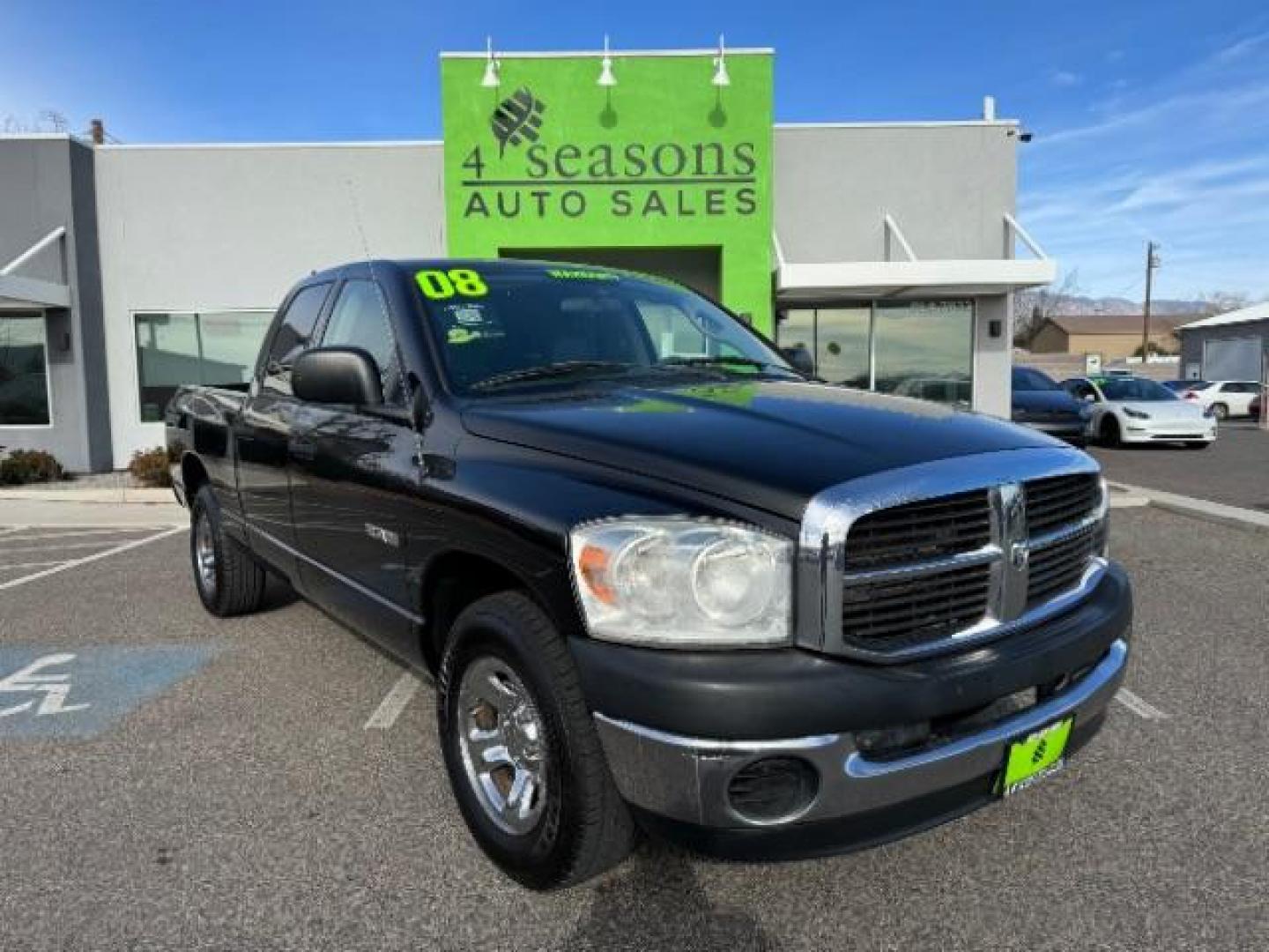 2008 Mineral Gray Metallic /Medium Slate Gray Cloth Interior Dodge Ram 1500 ST Quad Cab 2WD (1D7HA18K18J) with an 3.7L V6 SOHC 12V engine, 5-Speed Automatic transmission, located at 940 North Main Street, Cedar City, UT, 84720, (435) 628-0023, 37.692936, -113.061897 - Photo#0