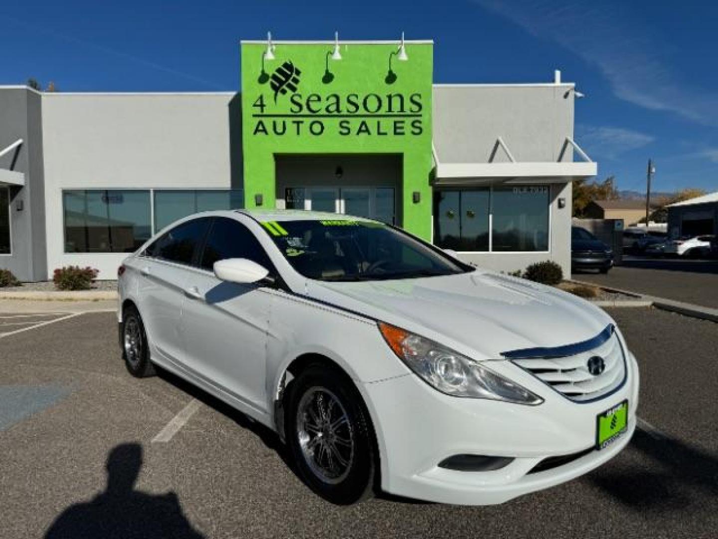 2011 Pearl White /Camel Cloth Interior Hyundai Sonata GLS Auto (5NPEB4AC7BH) with an 2.4L L4 DOHC 16V engine, 6-Speed Automatic transmission, located at 940 North Main Street, Cedar City, UT, 84720, (435) 628-0023, 37.692936, -113.061897 - Photo#0