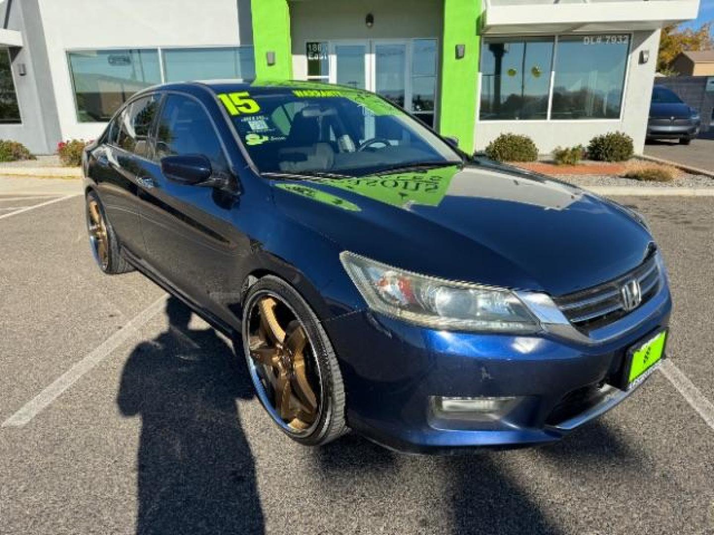 2015 Obsidian Blue Pearl /Black, cloth Honda Accord Sport Sedan CVT (1HGCR2F51FA) with an 2.4L L4 DOHC 16V engine, Continuously Variable Transmission transmission, located at 1865 East Red Hills Pkwy, St. George, 84770, (435) 628-0023, 37.120850, -113.543640 - Photo#1