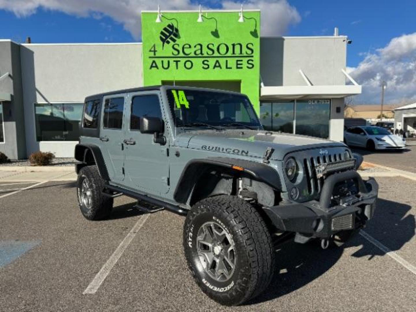 2014 Gray /Black Jeep Wrangler Unlimited Rubicon 4WD (1C4BJWFG6EL) with an 3.6L V6 DOHC 24V FFV engine, 5-Speed Automatic transmission, located at 940 North Main Street, Cedar City, UT, 84720, (435) 628-0023, 37.692936, -113.061897 - Photo#0