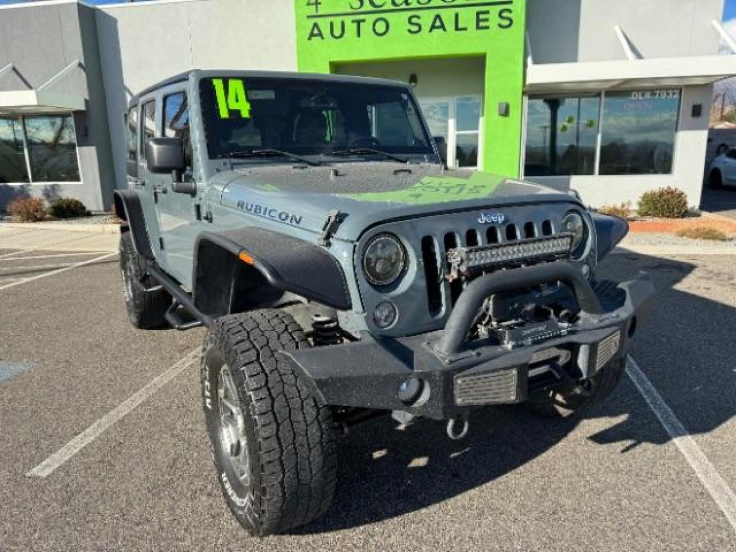 2014 Gray /Black Jeep Wrangler Unlimited Rubicon 4WD (1C4BJWFG6EL) with an 3.6L V6 DOHC 24V FFV engine, 5-Speed Automatic transmission, located at 940 North Main Street, Cedar City, UT, 84720, (435) 628-0023, 37.692936, -113.061897 - Photo#1