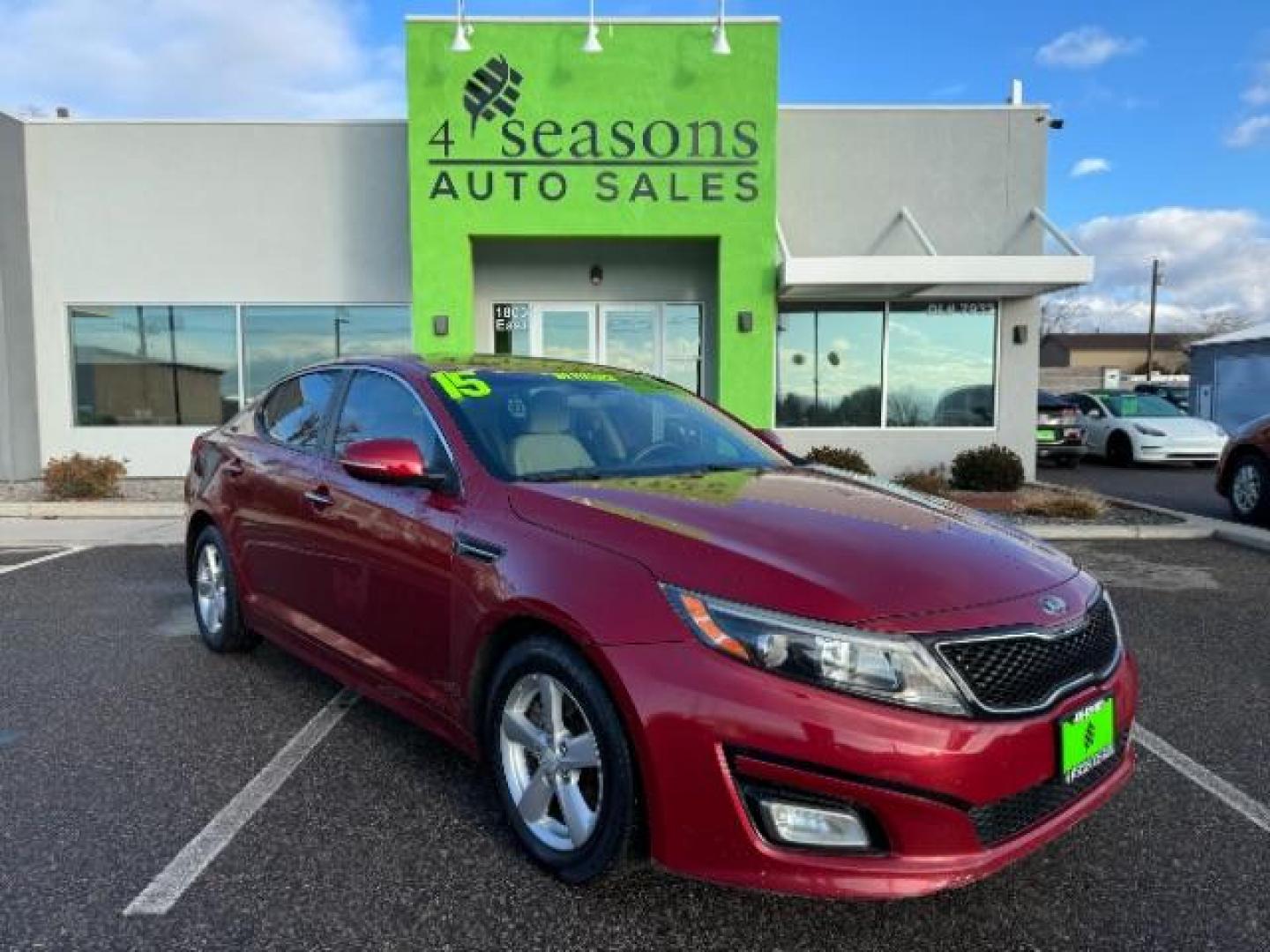 2015 Dark Cherry /Black Kia Optima LX (5XXGM4A78FG) with an 2.4L L4 DOHC 16V engine, 6-Speed Automatic transmission, located at 1865 East Red Hills Pkwy, St. George, 84770, (435) 628-0023, 37.120850, -113.543640 - Photo#0