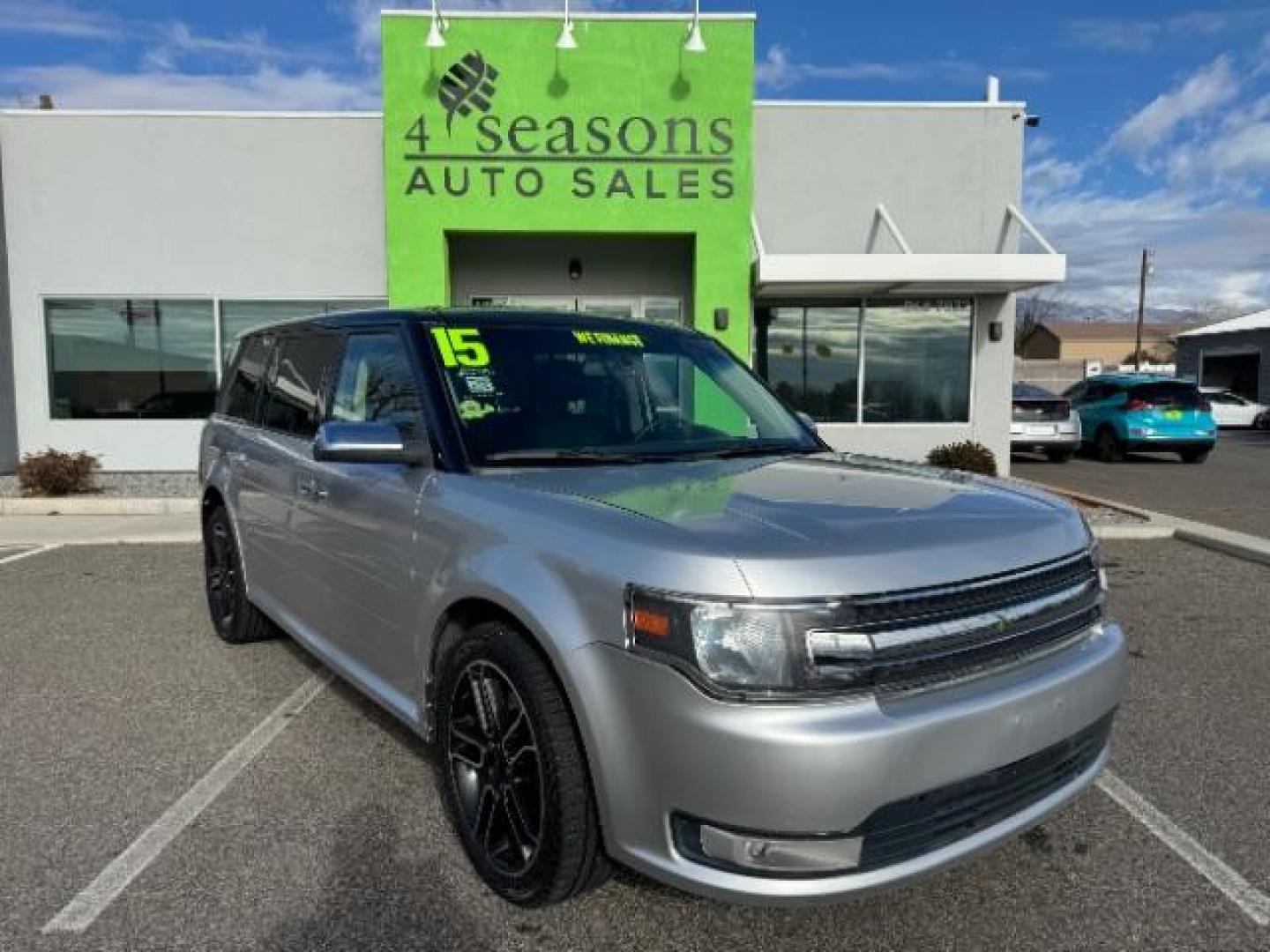 2015 Ingot Silver Metallic /Charcoal Black, leather Ford Flex SEL FWD (2FMGK5C88FB) with an 3.5L V6 DOHC 24V engine, 6-Speed Automatic Overdrive transmission, located at 1865 East Red Hills Pkwy, St. George, 84770, (435) 628-0023, 37.120850, -113.543640 - Photo#0