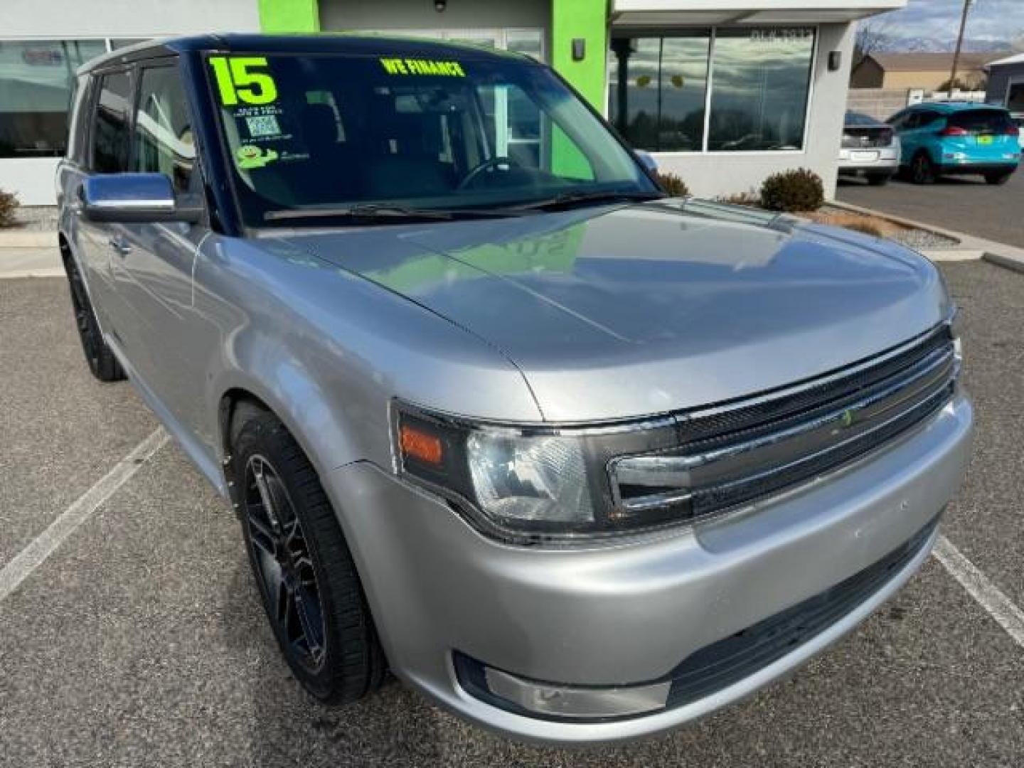 2015 Ingot Silver Metallic /Charcoal Black, leather Ford Flex SEL FWD (2FMGK5C88FB) with an 3.5L V6 DOHC 24V engine, 6-Speed Automatic Overdrive transmission, located at 1865 East Red Hills Pkwy, St. George, 84770, (435) 628-0023, 37.120850, -113.543640 - Photo#1