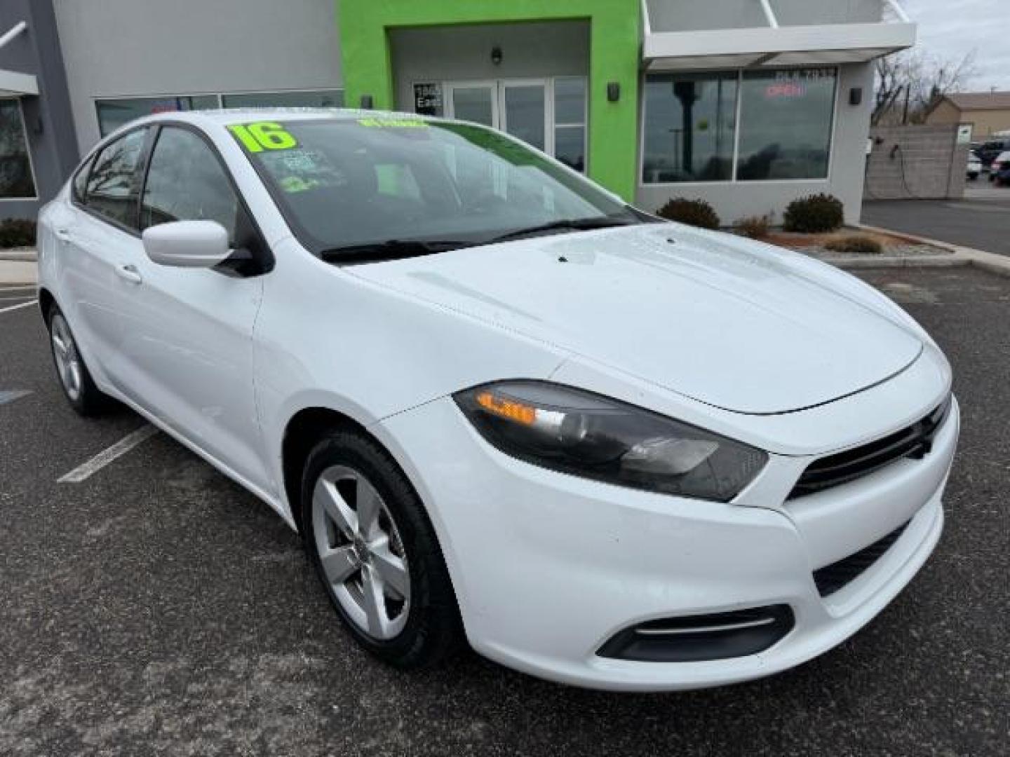 2016 White /Black, premium cloth Dodge Dart SXT (1C3CDFBB1GD) with an 2.4L L4 DOHC 16V engine, 6-Speed Automatic transmission, located at 940 North Main Street, Cedar City, UT, 84720, (435) 628-0023, 37.692936, -113.061897 - Photo#1