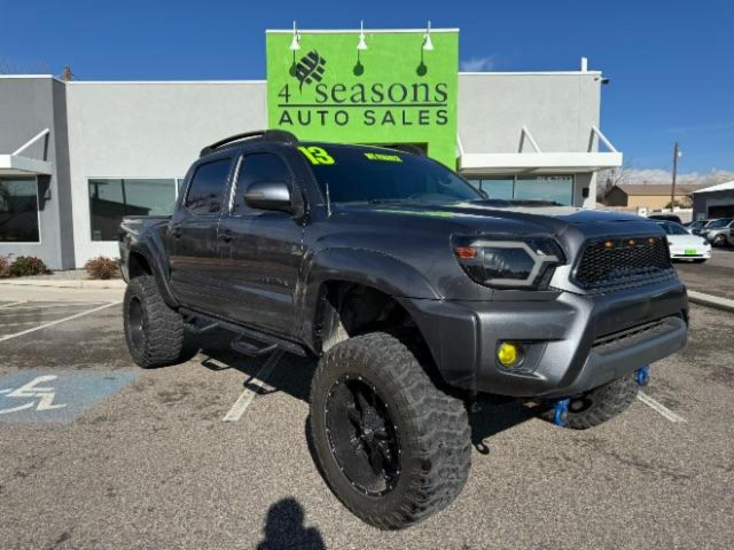 2013 Magnetic Gray Metallic /Graphite Cloth Interior Toyota Tacoma PreRunner Double Cab V6 Auto 2WD (3TMJU4GN0DM) with an 4.0L V6 DOHC 24V engine, 5-Speed Automatic transmission, located at 1865 East Red Hills Pkwy, St. George, 84770, (435) 628-0023, 37.120850, -113.543640 - Photo#0