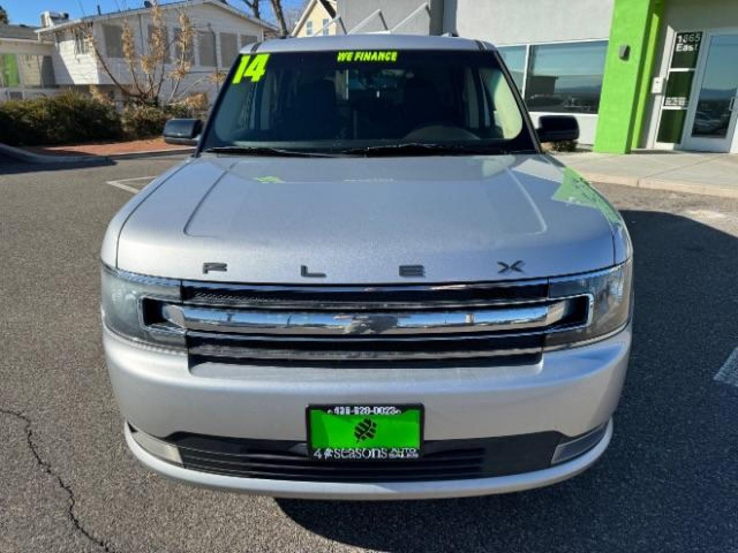 2014 Ingot Silver Metallic /Charcoal Black Ford Flex SEL FWD (2FMGK5C85EB) with an 3.5L V6 DOHC 24V engine, 6-Speed Automatic Overdrive transmission, located at 940 North Main Street, Cedar City, UT, 84720, (435) 628-0023, 37.692936, -113.061897 - Photo#2