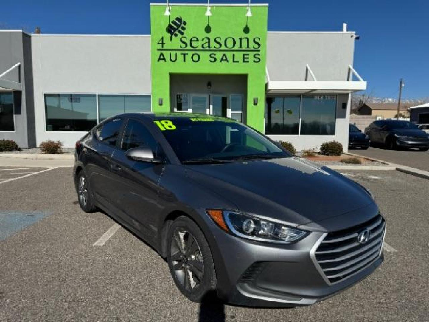 2018 Galactic Gray /Gray, leather Hyundai Elantra Limited (5NPD84LF5JH) with an 1.8L L4 DOHC 16V engine, 6-Speed Automatic transmission, located at 1865 East Red Hills Pkwy, St. George, 84770, (435) 628-0023, 37.120850, -113.543640 - Photo#0