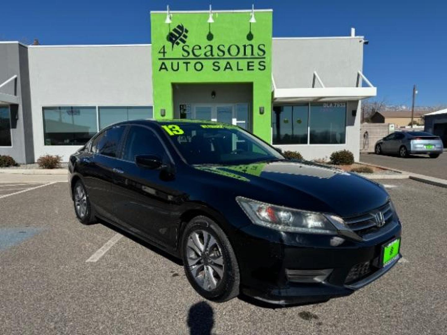 2013 Crystal Black Pearl /Black Cloth Interior Honda Accord LX Sedan CVT (1HGCR2F33DA) with an 2.4L L4 DOHC 16V engine, Continuously Variable Transmission transmission, located at 940 North Main Street, Cedar City, UT, 84720, (435) 628-0023, 37.692936, -113.061897 - Photo#0