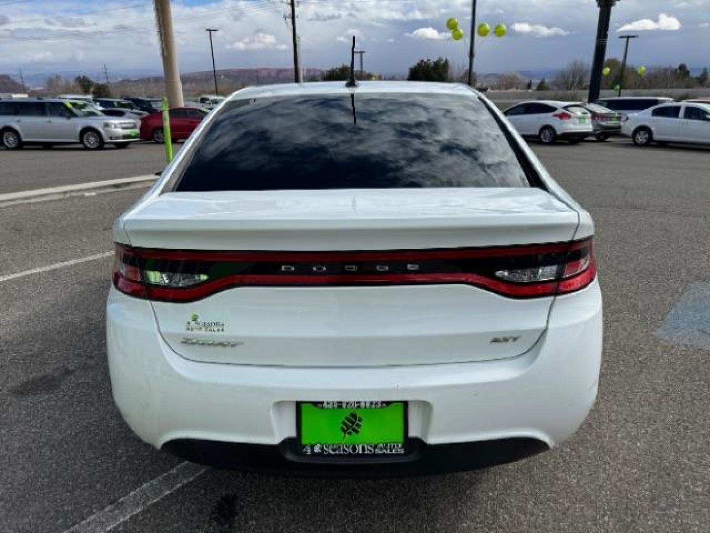 2016 White /Black, premium cloth Dodge Dart SXT (1C3CDFBB9GD) with an 2.4L L4 DOHC 16V engine, 6-Speed Automatic transmission, located at 940 North Main Street, Cedar City, UT, 84720, (435) 628-0023, 37.692936, -113.061897 - Photo#8