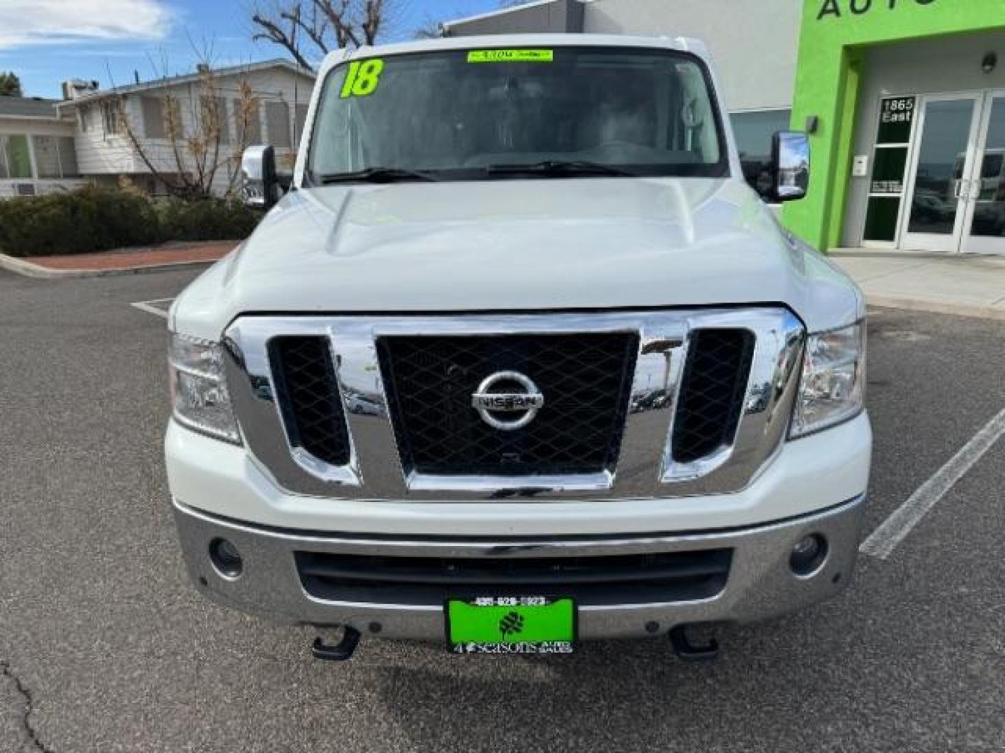 2018 Glacier White /Beige, leather Nissan NV Passenger 3500 SL V8 (5BZAF0AA5JN) with an 5.6L V8 engine, 5-Speed Automatic transmission, located at 1865 East Red Hills Pkwy, St. George, 84770, (435) 628-0023, 37.120850, -113.543640 - Photo#2