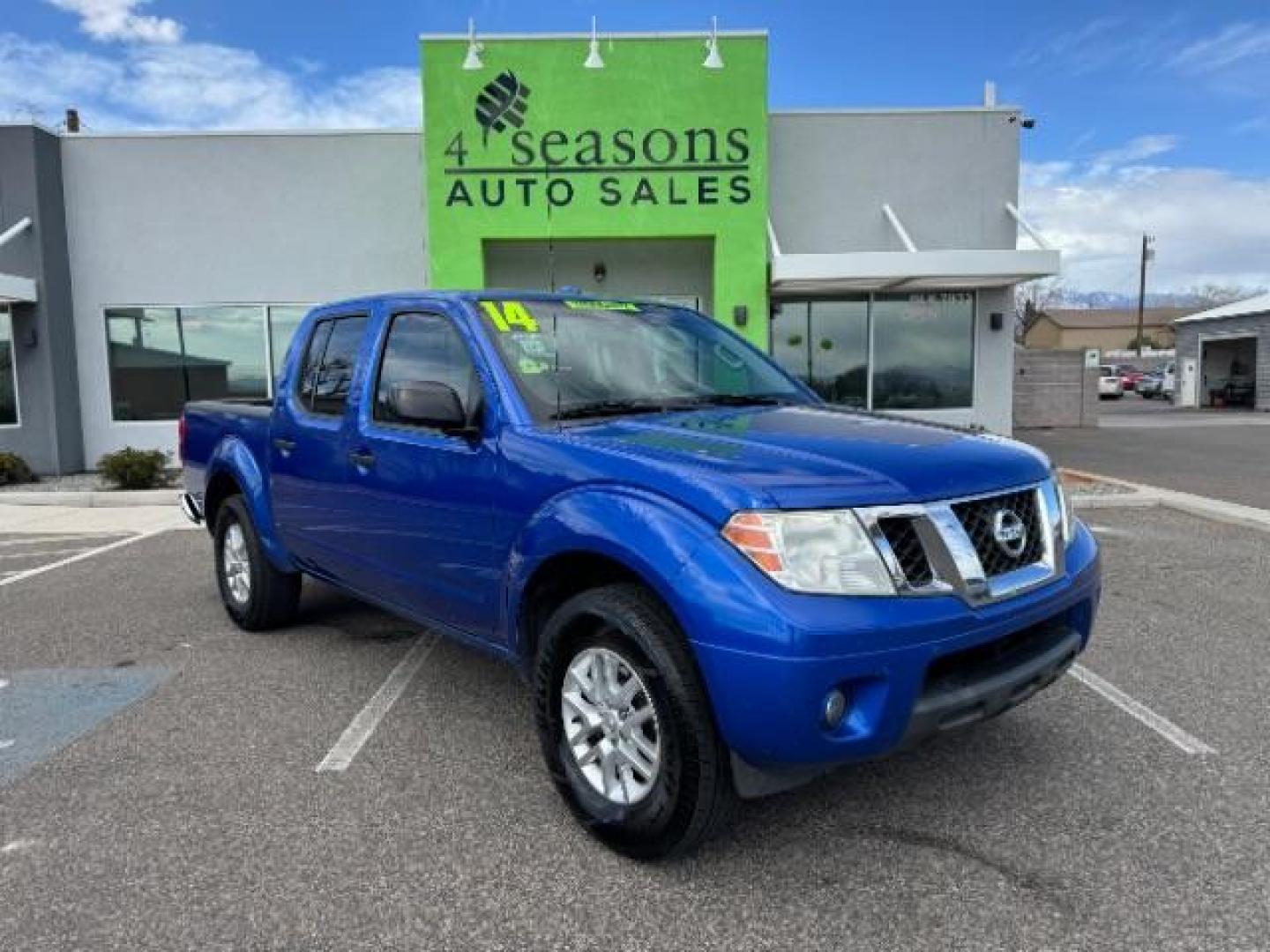 2014 Blue /Steel Nissan Frontier S Crew Cab 5AT 2WD (1N6AD0ER3EN) with an 4.0L V6 DOHC 24V engine, 5-Speed Automatic transmission, located at 940 North Main Street, Cedar City, UT, 84720, (435) 628-0023, 37.692936, -113.061897 - Photo#0