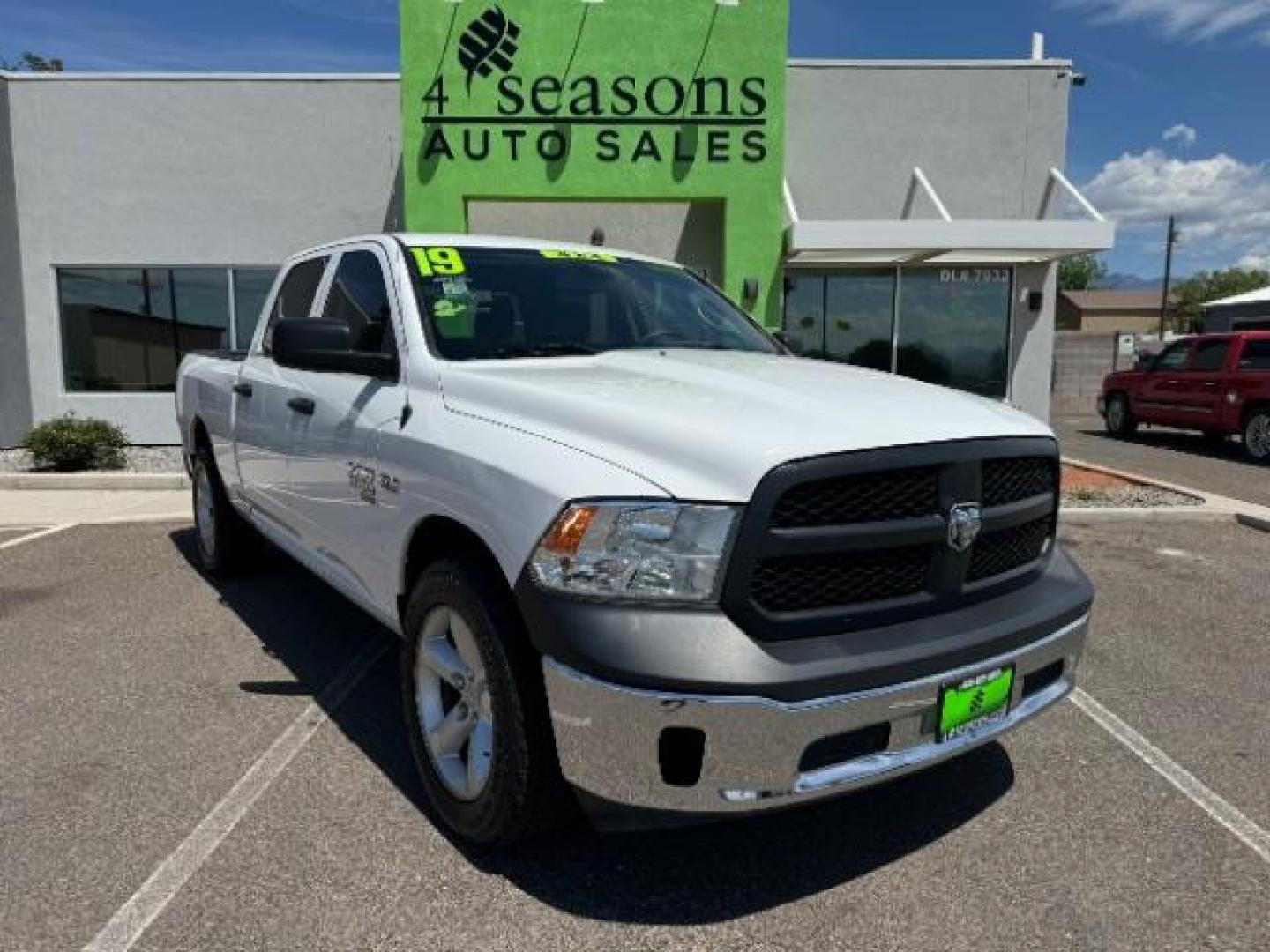 2019 Bright White Clear Coat /Black/Diesel Gray, vinyl RAM 1500 Classic Tradesman Crew Cab LWB 4WD (1C6RR7ST9KS) with an 5.7L V8 OHV 16V engine, 8-Speed Automatic transmission, located at 940 North Main Street, Cedar City, UT, 84720, (435) 628-0023, 37.692936, -113.061897 - We specialize in helping ALL people get the best financing available. No matter your credit score, good, bad or none we can get you an amazing rate. Had a bankruptcy, divorce, or repossessions? We give you the green light to get your credit back on the road. Low down and affordable payments that fit - Photo#0