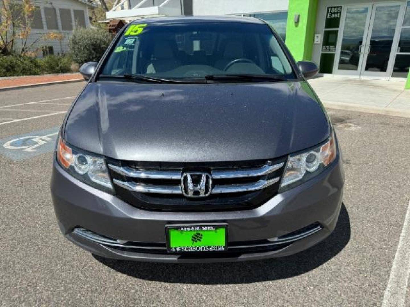 2015 Alabaster Silver Metallic Honda Odyssey EX (5FNRL5H46FB) with an 3.5L V6 SOHC 24V engine, 6-Speed Automatic transmission, located at 940 North Main Street, Cedar City, UT, 84720, (435) 628-0023, 37.692936, -113.061897 - Photo#2