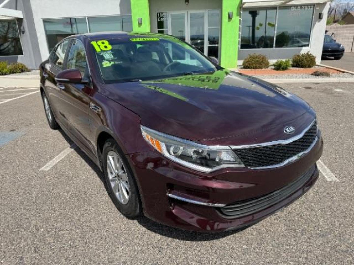 2018 Sangria /Beige Cloth, cloth Kia Optima LX (5XXGT4L33JG) with an 2.4L L4 DOHC 16V engine, 6-Speed Automatic transmission, located at 940 North Main Street, Cedar City, UT, 84720, (435) 628-0023, 37.692936, -113.061897 - Photo#1