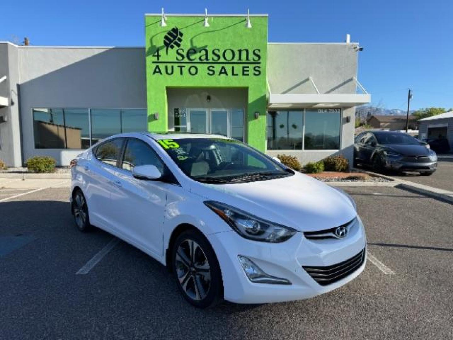 2015 Monaco White /Black Hyundai Elantra Sport 6AT (KMHDH4AHXFU) with an 2.0L L4 DOHC 16V engine, 6-Speed Automatic transmission, located at 1865 East Red Hills Pkwy, St. George, 84770, (435) 628-0023, 37.120850, -113.543640 - Photo#0