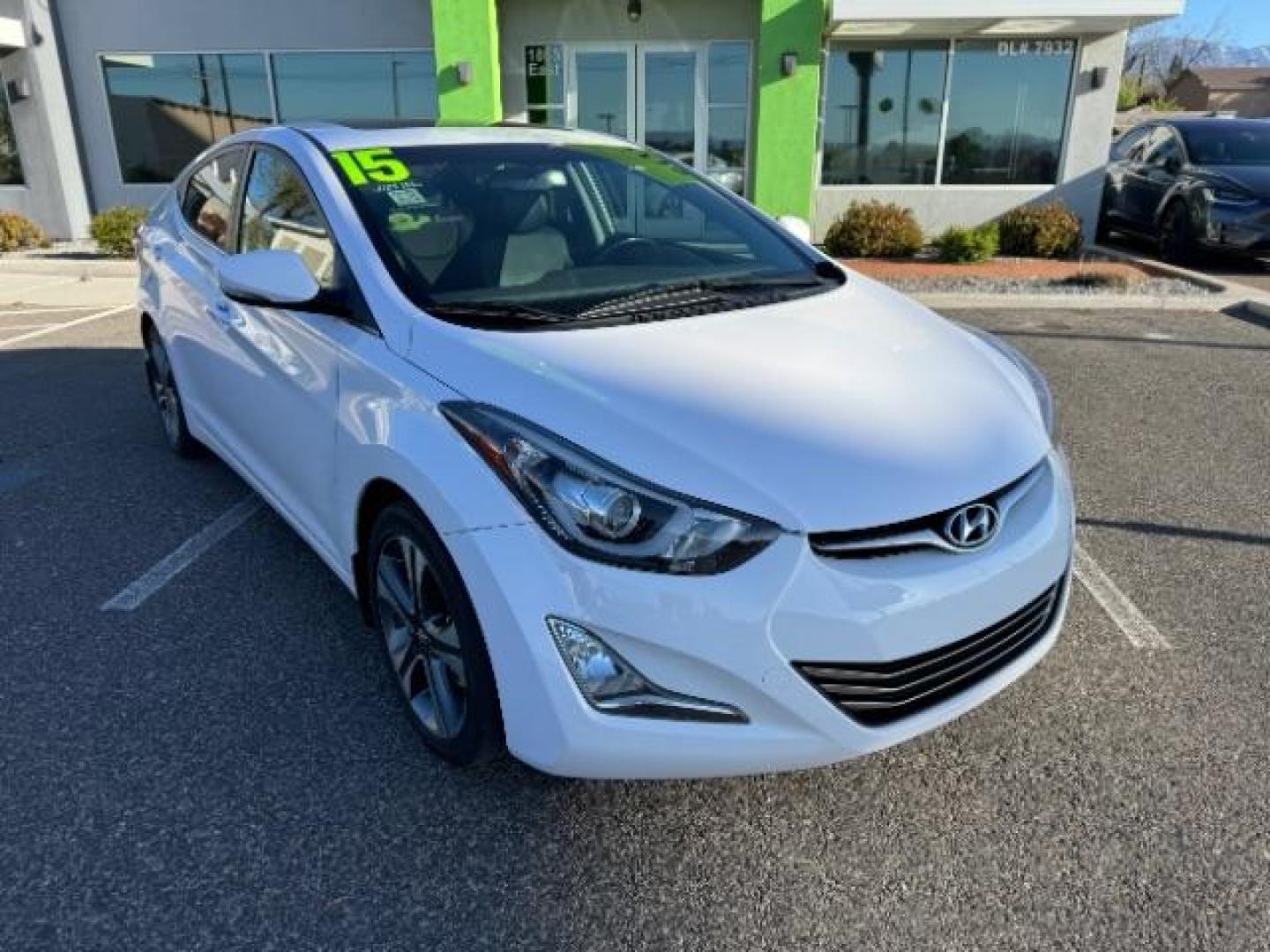 2015 Monaco White /Black Hyundai Elantra Sport 6AT (KMHDH4AHXFU) with an 2.0L L4 DOHC 16V engine, 6-Speed Automatic transmission, located at 1865 East Red Hills Pkwy, St. George, 84770, (435) 628-0023, 37.120850, -113.543640 - Photo#1