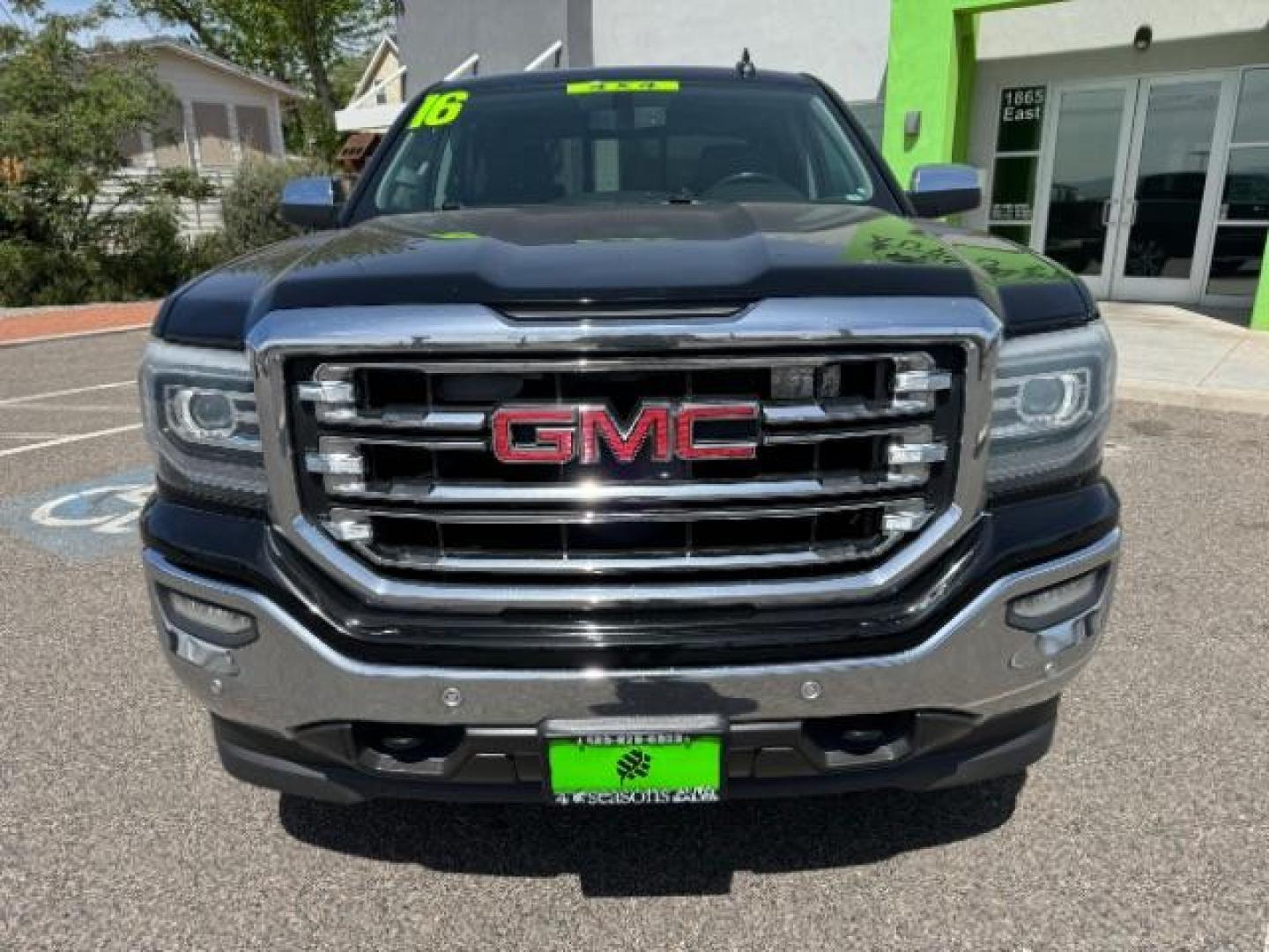 2016 Onyx Black /Jet Black, leather GMC Sierra 1500 SLT Crew Cab Long Box 4WD (3GTU2NEC5GG) with an 5.3L V8 OHV 16V engine, 6-Speed Automatic transmission, located at 1865 East Red Hills Pkwy, St. George, 84770, (435) 628-0023, 37.120850, -113.543640 - Photo#2