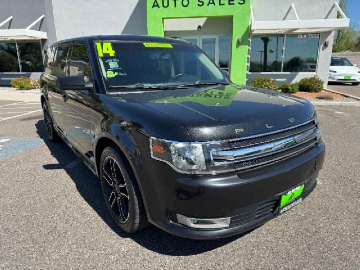 2014 Tuxedo Black Metallic /Charcoal Black Ford Flex SEL FWD (2FMGK5C88EB) with an 3.5L V6 DOHC 24V engine, 6-Speed Automatic Overdrive transmission, located at 940 North Main Street, Cedar City, UT, 84720, (435) 628-0023, 37.692936, -113.061897 - We specialize in helping ALL people get the best financing available. No matter your credit score, good, bad or none we can get you an amazing rate. Had a bankruptcy, divorce, or repossessions? We give you the green light to get your credit back on the road. Low down and affordable payments that fit - Photo#1